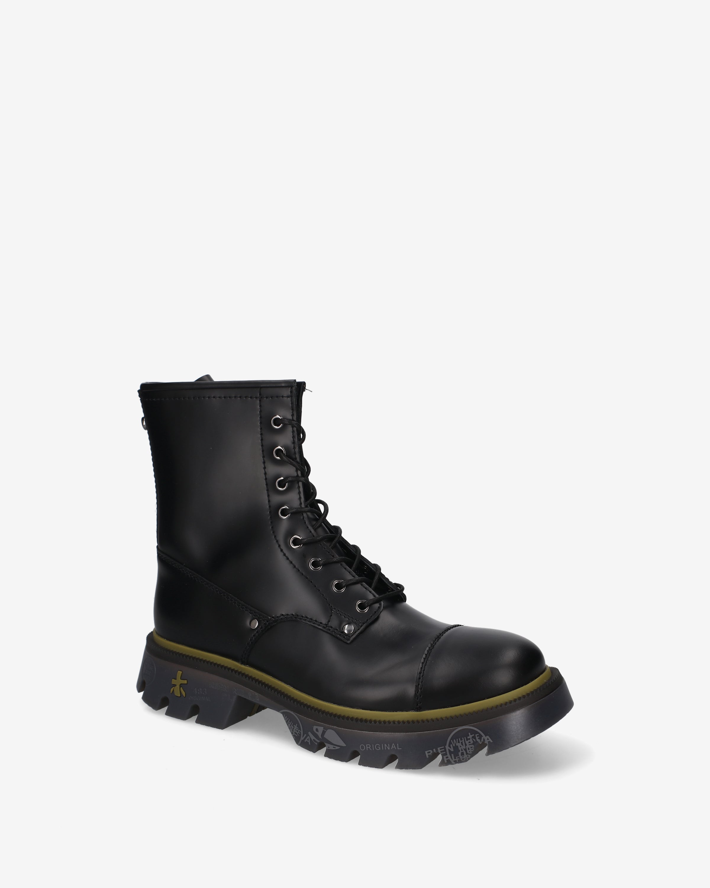 premiata-clapham-519-herren-combat-boot-glattleder-schwarz image 4