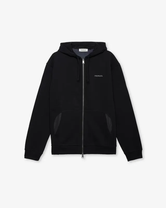 premiata-zip-hoodie-herren-kapuzenjacke-schwarz image 1