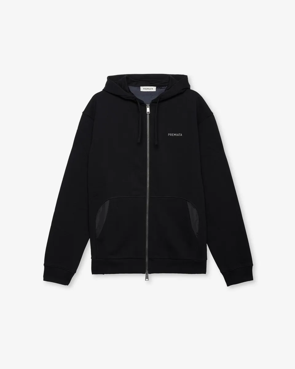 premiata-zip-hoodie-herren-kapuzenjacke-schwarz image 1