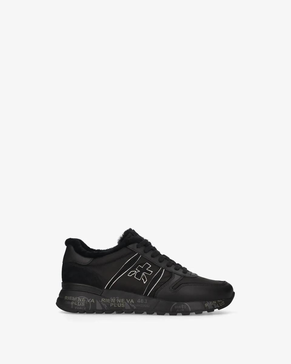 premiata-lander-8655m-herren-sneaker-leder-nylon-montone image 1