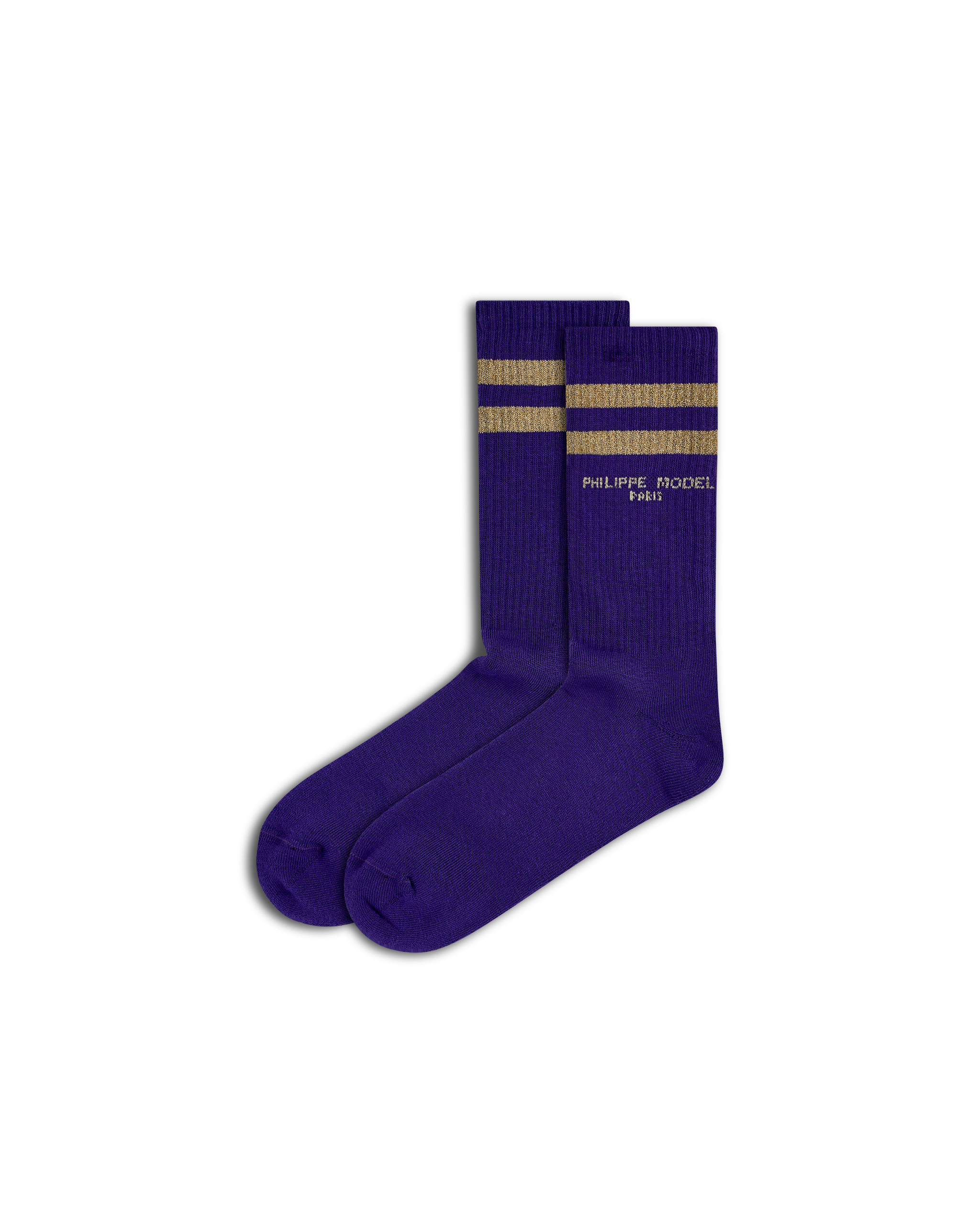 philippe-model-socken-baumwolle-violett-gold image 1
