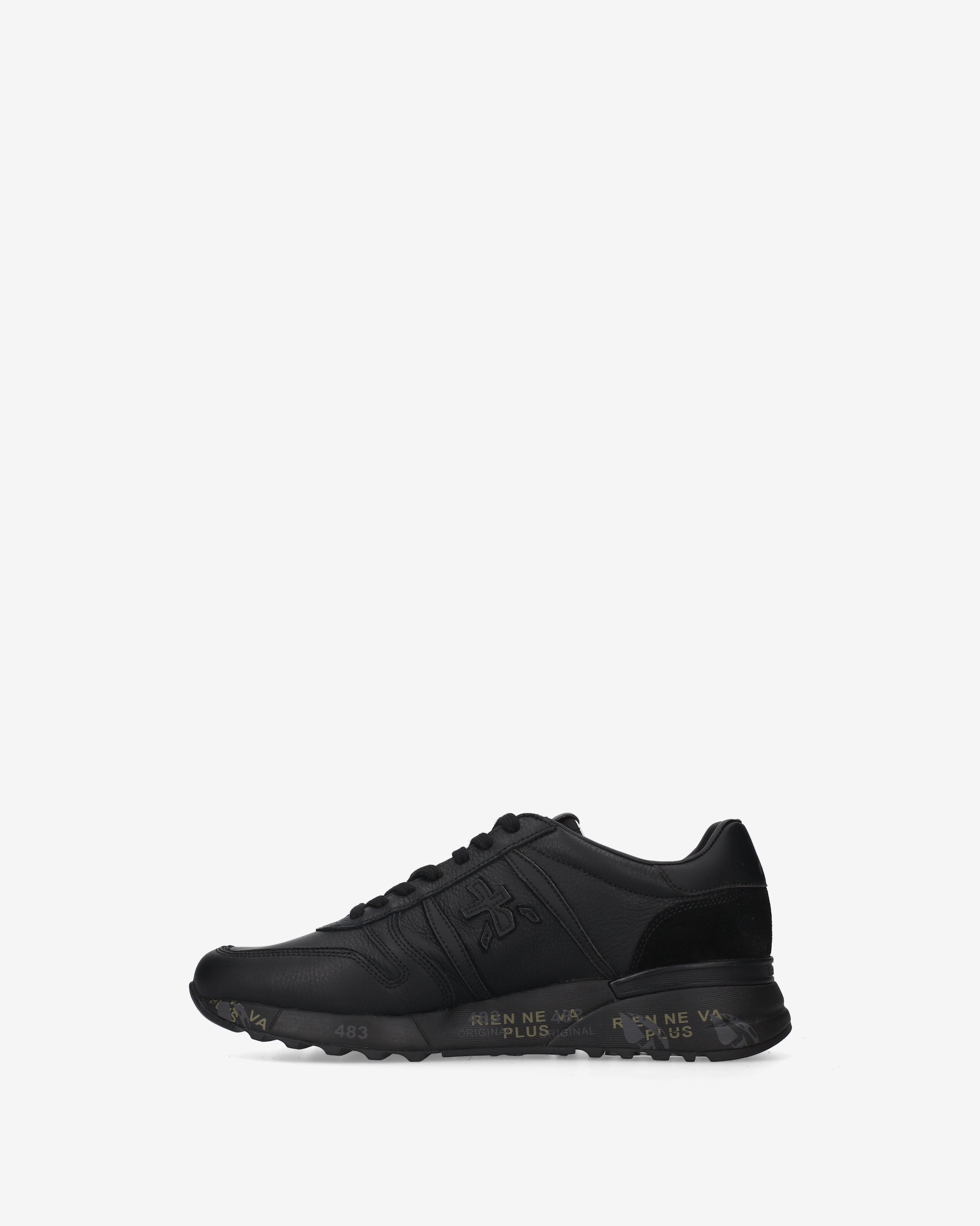premiata-lander-8659-sneaker-total-black-aus-leder-und-suede image 3
