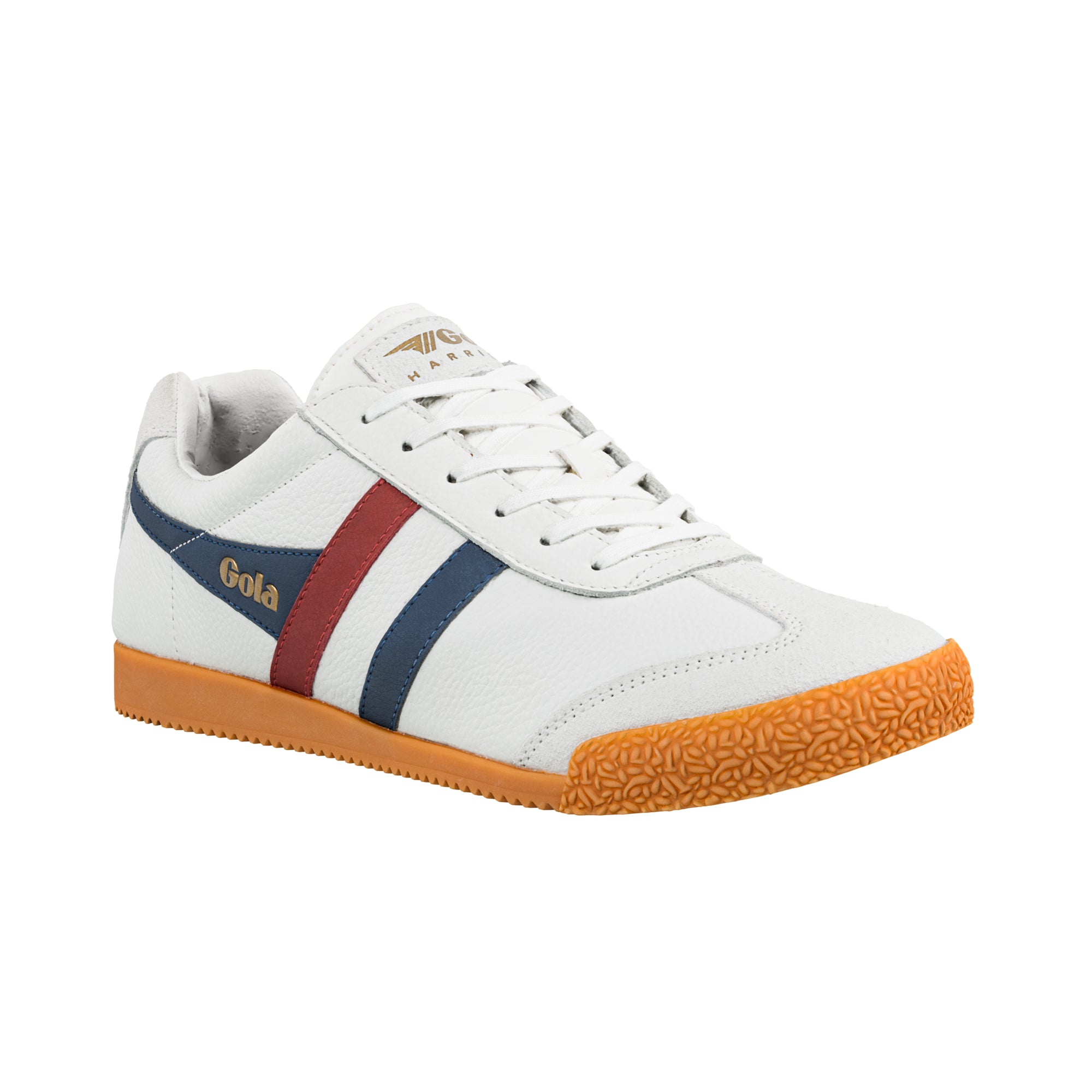 gola-harrier-herren-sneaker-aus-leder-flaggschiff-klassiker-in-wei-marineblau-ro image 2