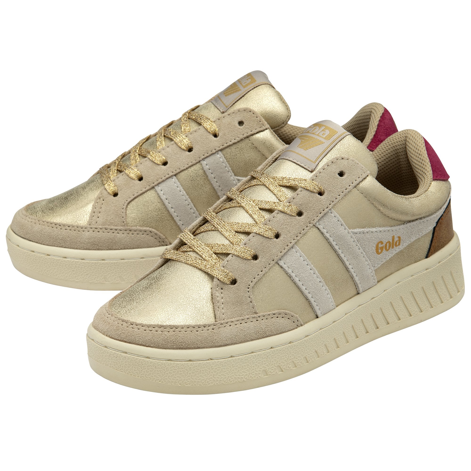 gola-superslam-blaze-ii-damen-sneaker-gold-off-white-kirschrot image 3
