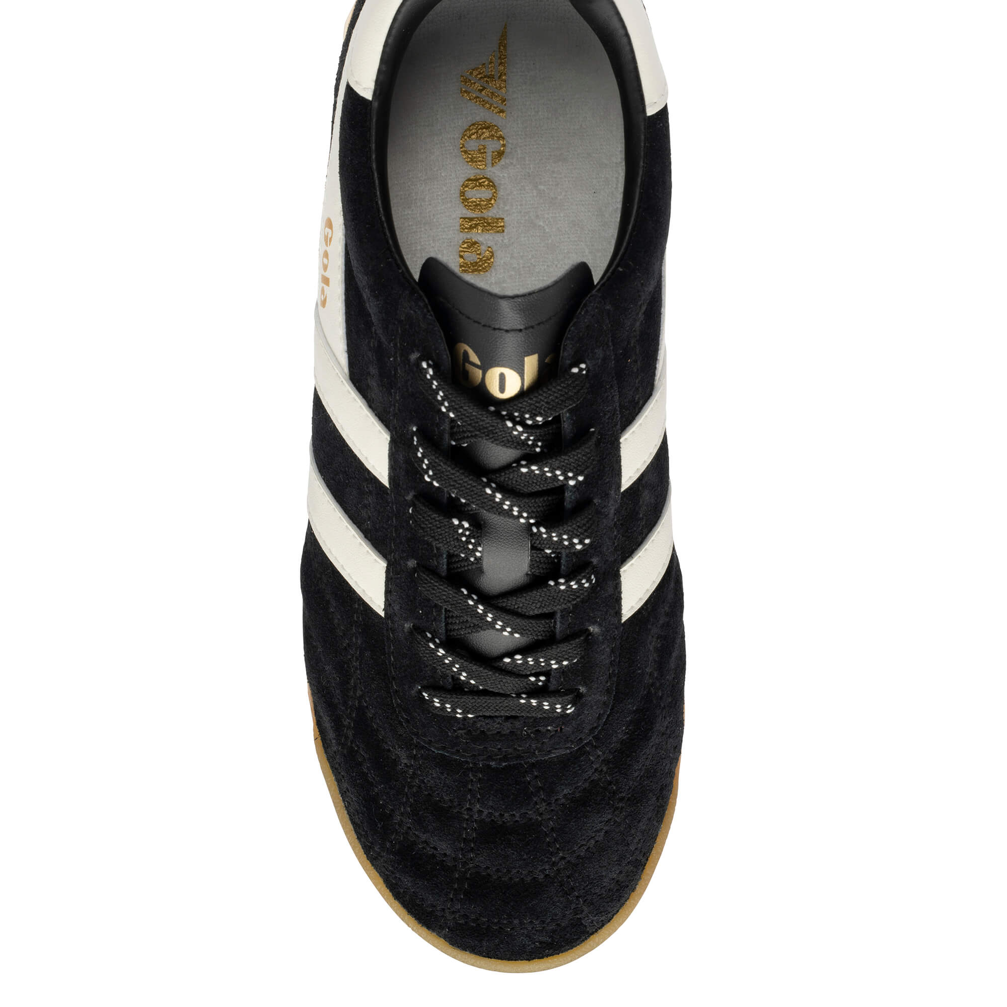 gola-stadium-damen-sneaker-schwarz-wildleder-gum-sohle image 5