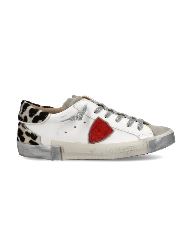 philippe-model-prsx-damen-sneaker-wei-animalier-grau image 1
