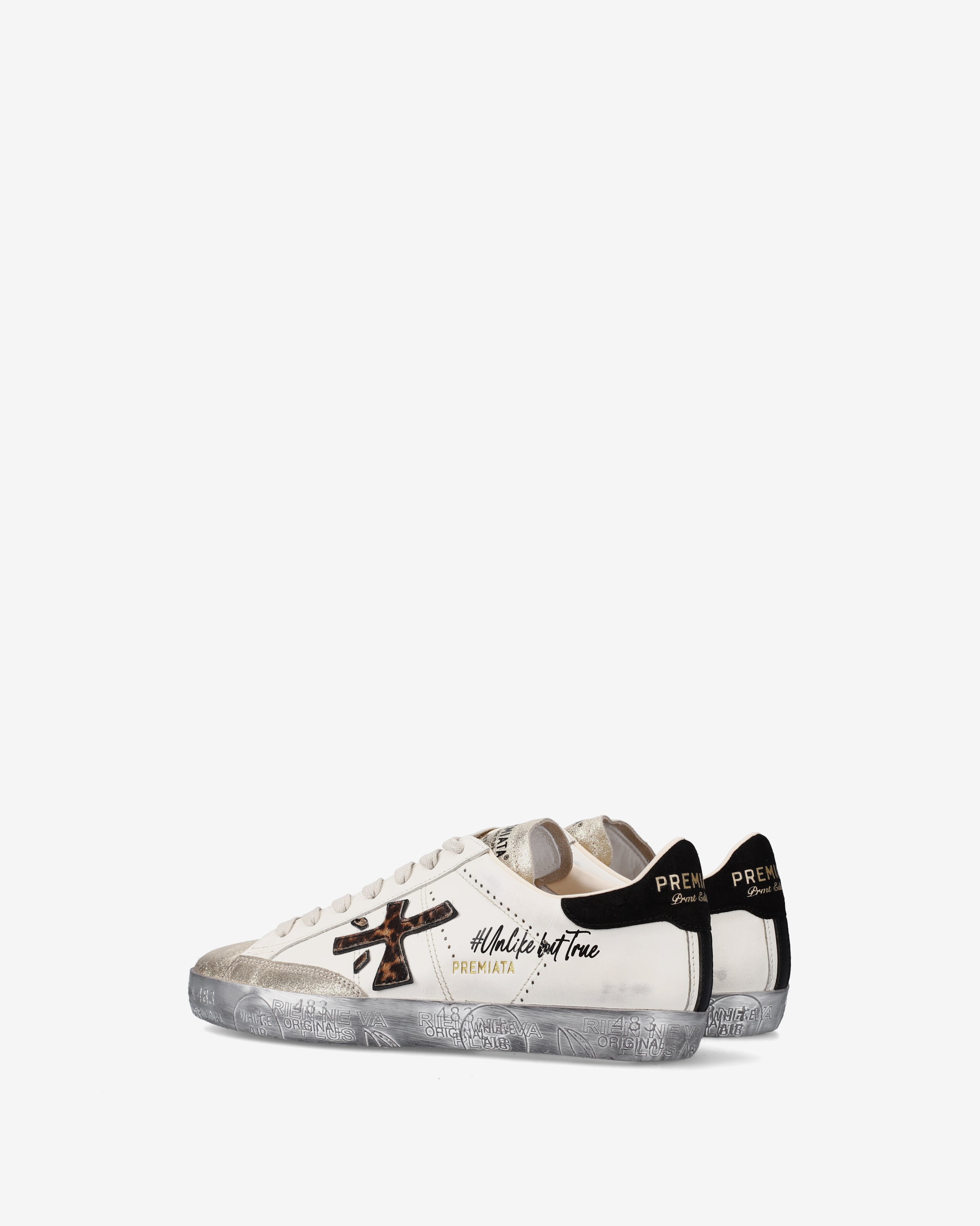 premiata-stevend-7605-sneaker-creme-wei-schwarz-gold-animalier image 5