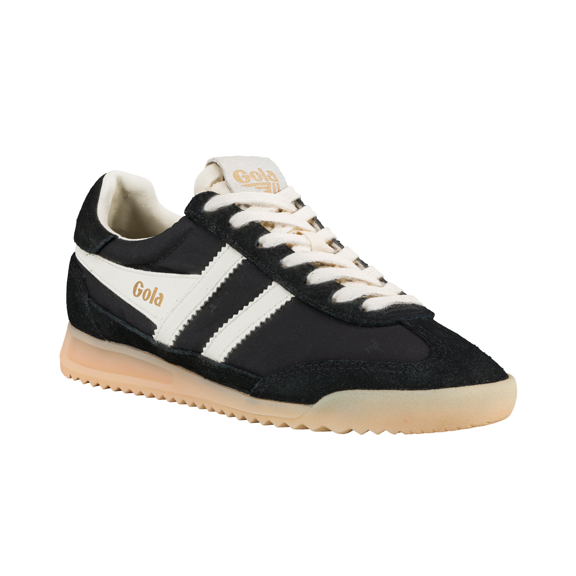 gola-firefly-damen-sneaker-schwarz-off-white-nylon-wildleder image 2