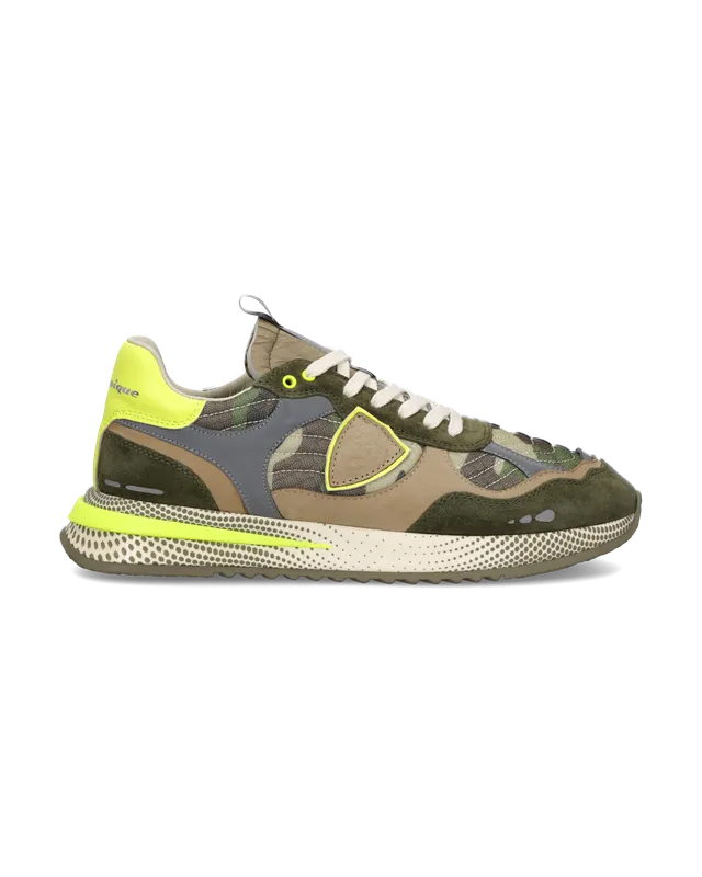 philippe-model-olympique-herren-sneaker-military-gr-n-gelb image 1