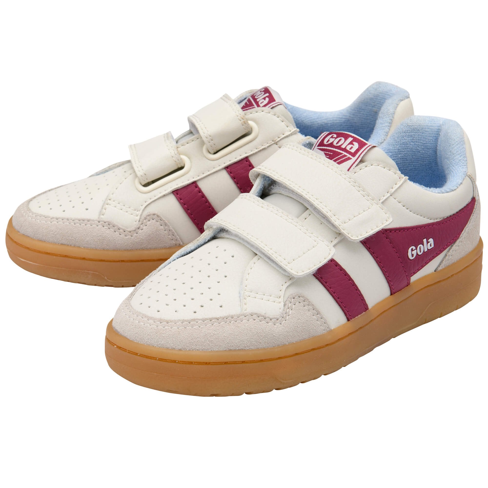 gola-eagle-strap-turnschuhe-f-r-kinder-cremewei-kirschrot-hellblau image 3