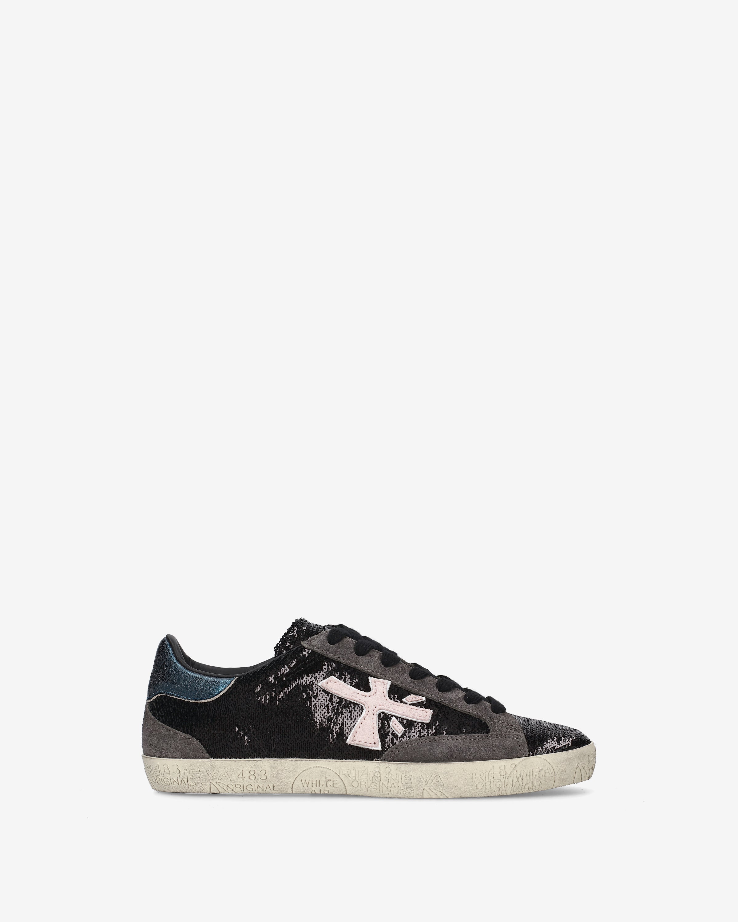 premiata-stevend-8496-sneaker-damen-schwarz-pailletten-suede image 1