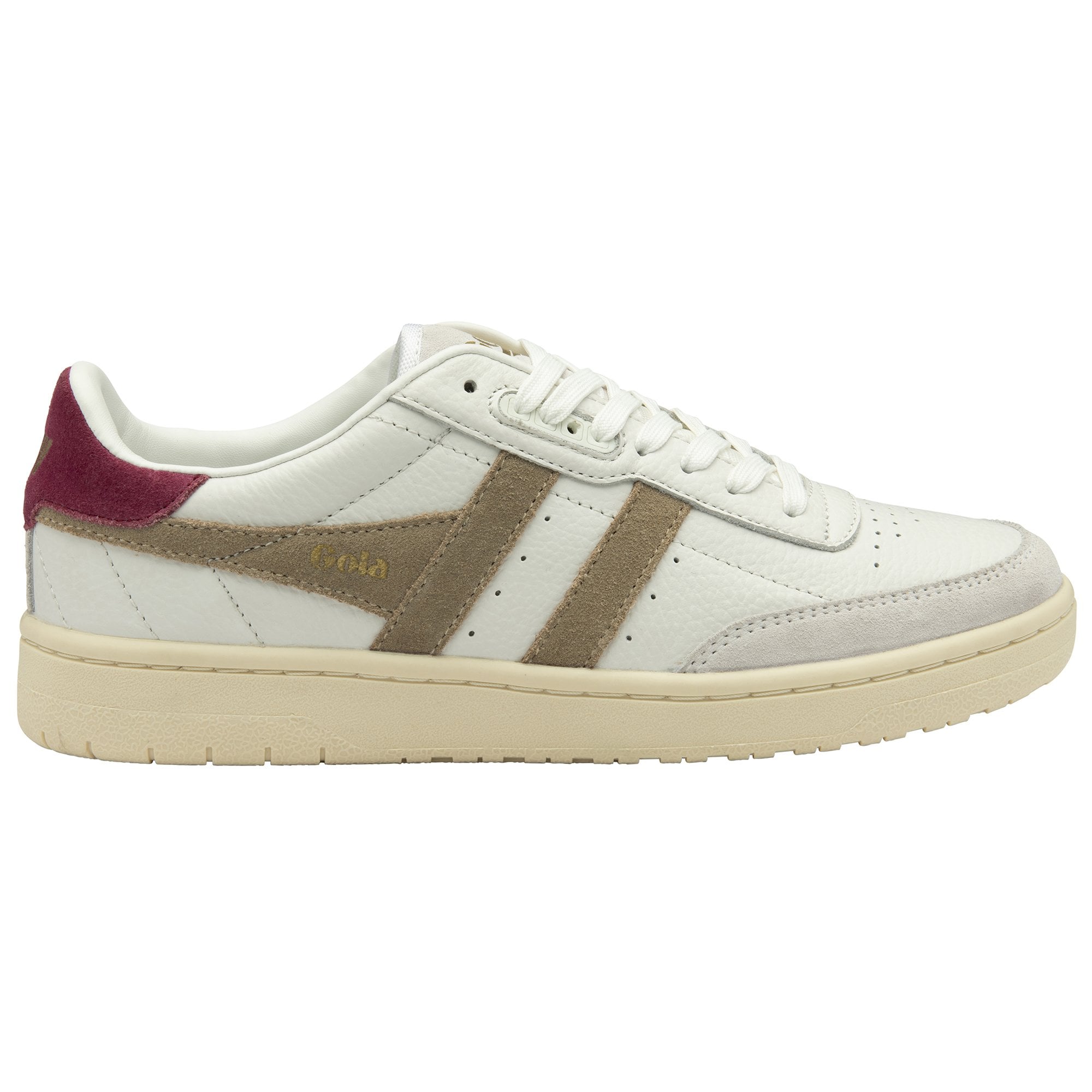 gola-falcon-damen-sneaker-wei-cappuccino-kirschrot-leder image 1