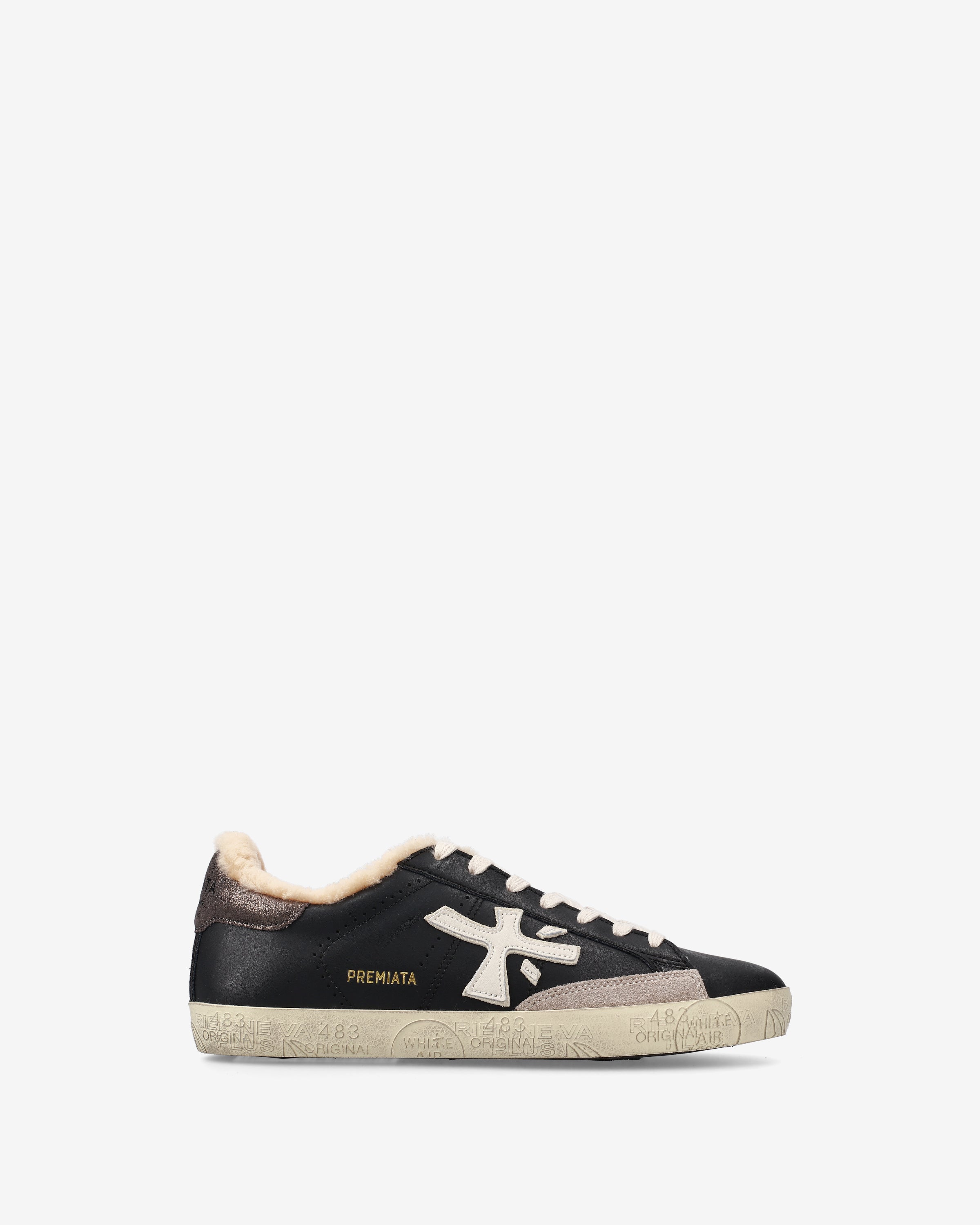 premiata-stevend-7603m-sneaker-wei-schwarz-gold image 1