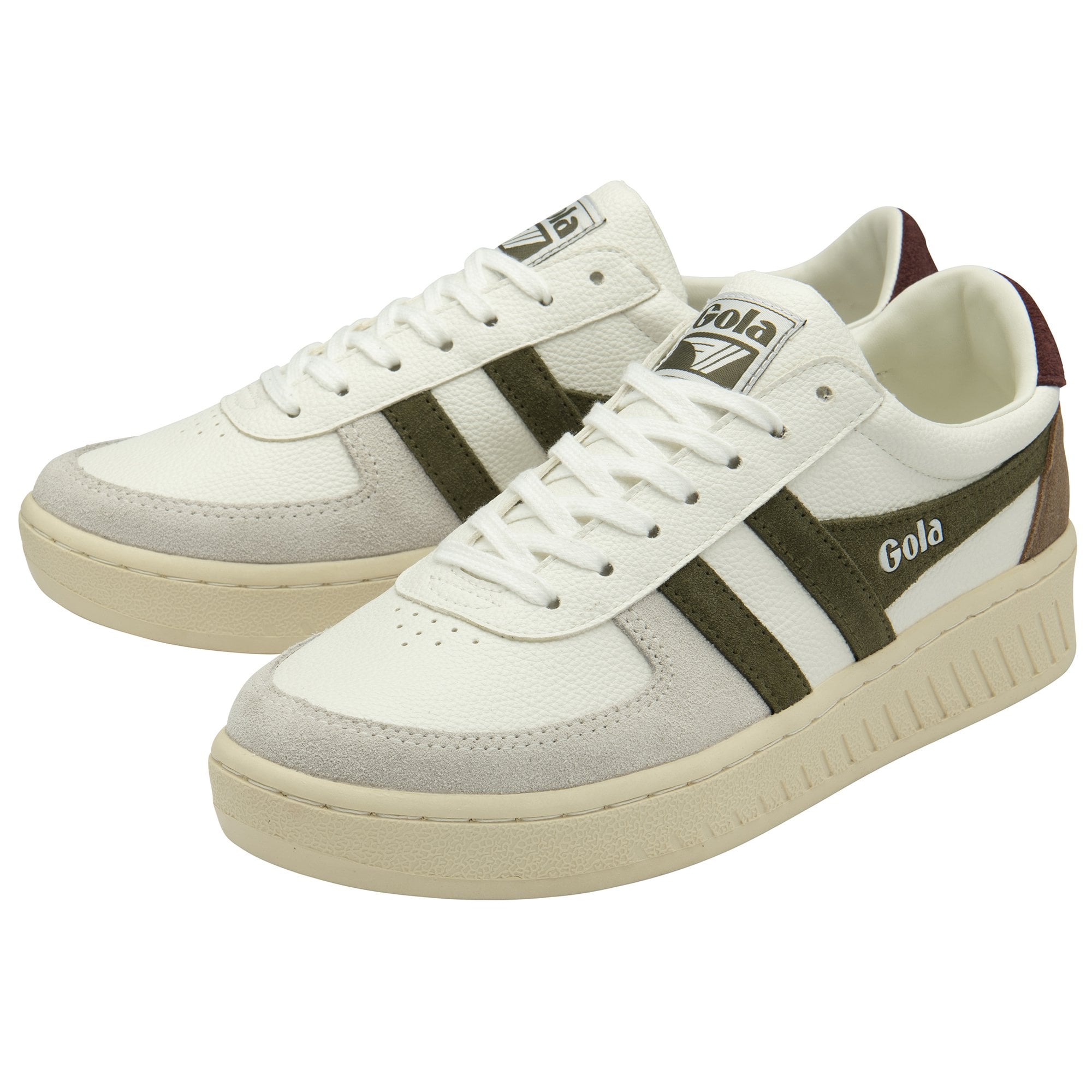 gola-grandslam-trident-herren-sneaker-wei-khaki-burgunder image 3