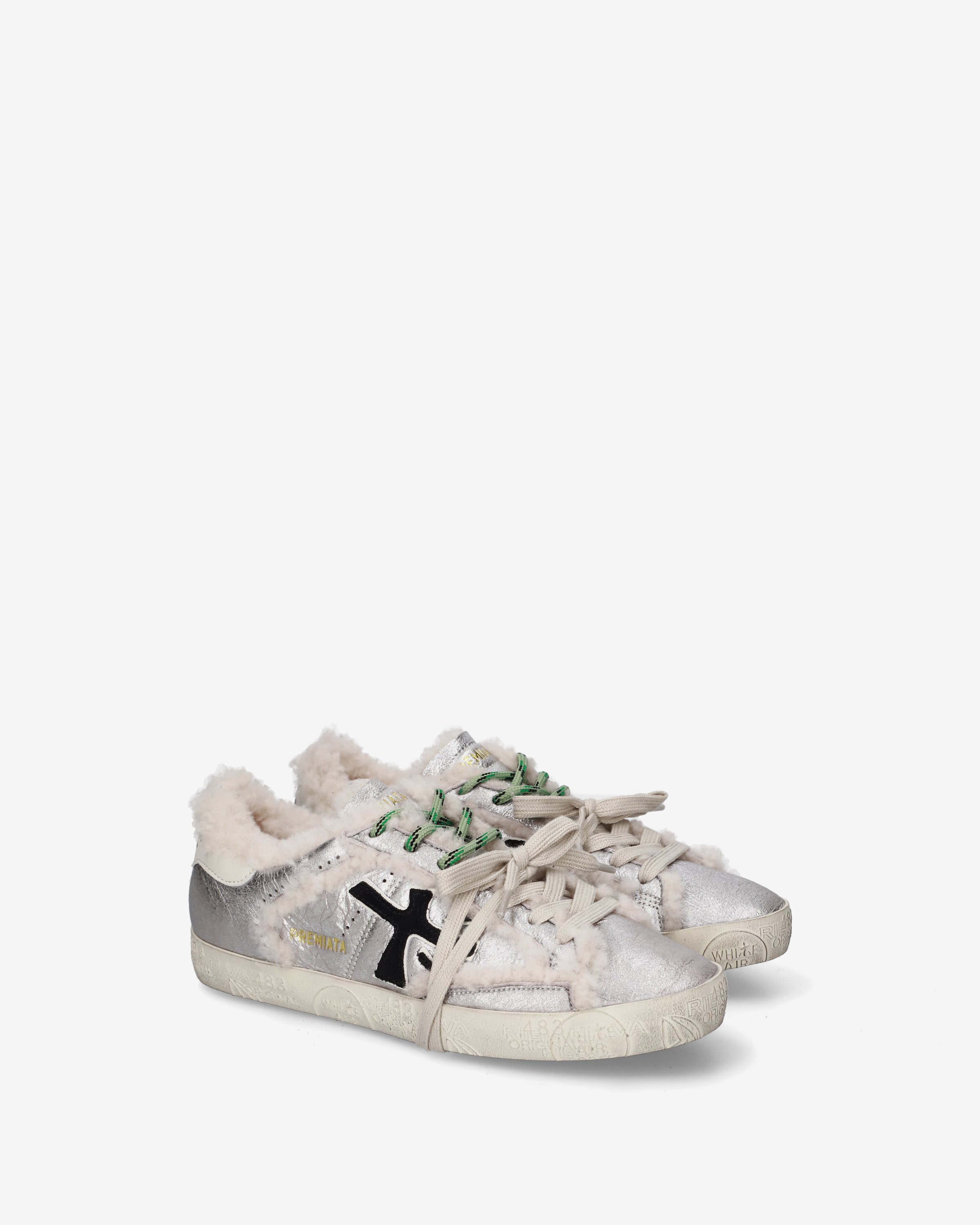 premiata-stevend-8694m-sneaker-argento-laminiert-shearling image 2