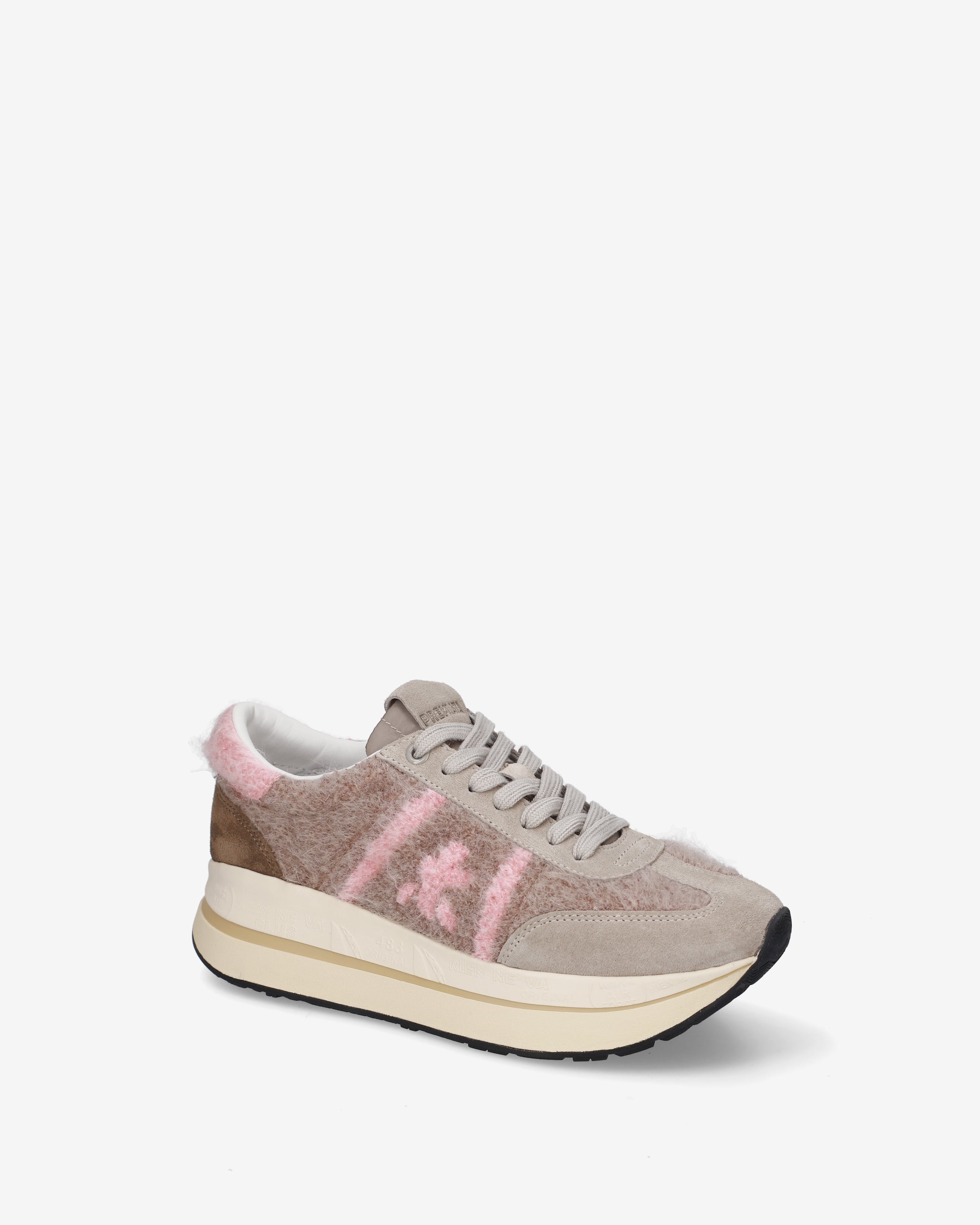 premiata-bethcoin-8708-sneaker-damen-beige-pink-mohair image 4