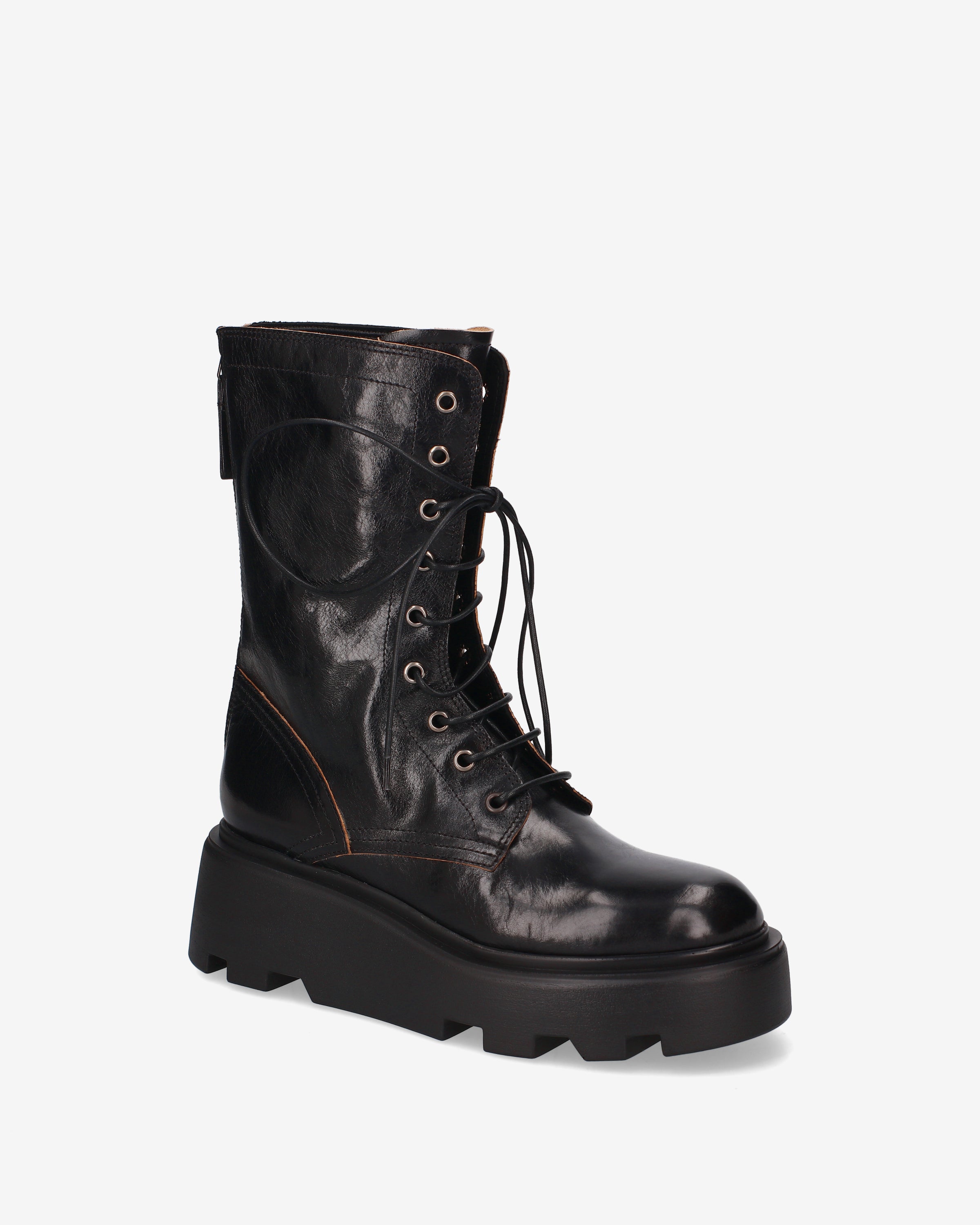 premiata-anfibi-platform-stiefel-damen-schwarz-leder image 4
