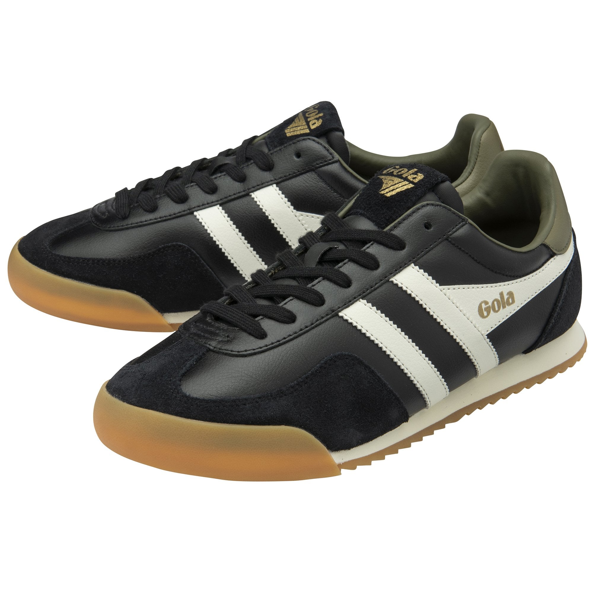 gola-europa-herren-ledersneaker-schwarz-off-white-khaki image 3