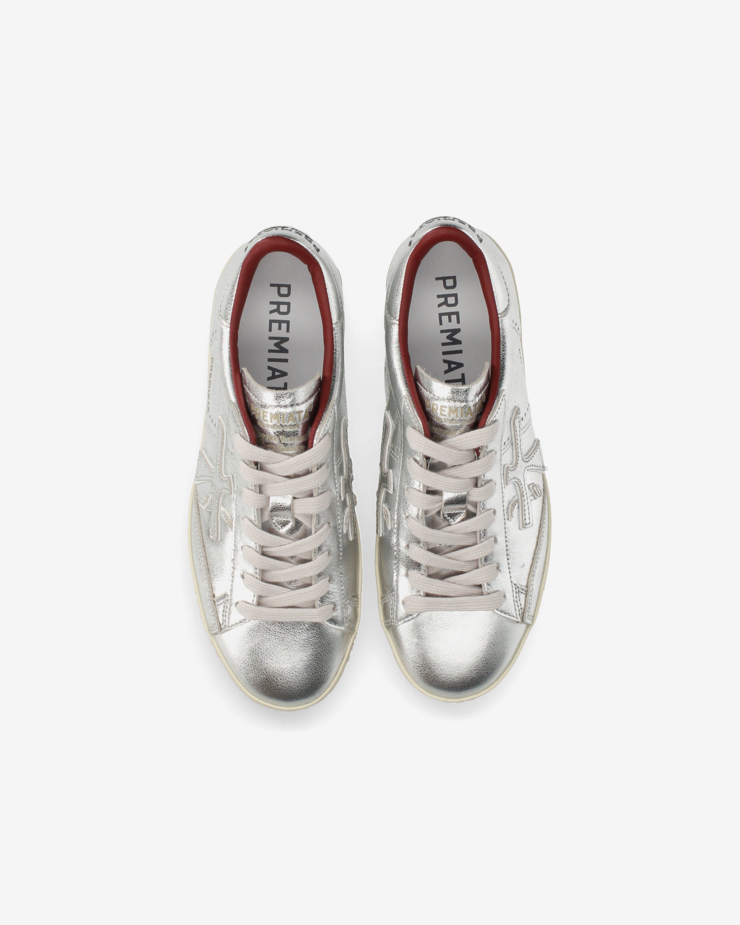 premiata-stevend-8493-sneaker-damen-silber-laminat-bordeaux-metallic image 6