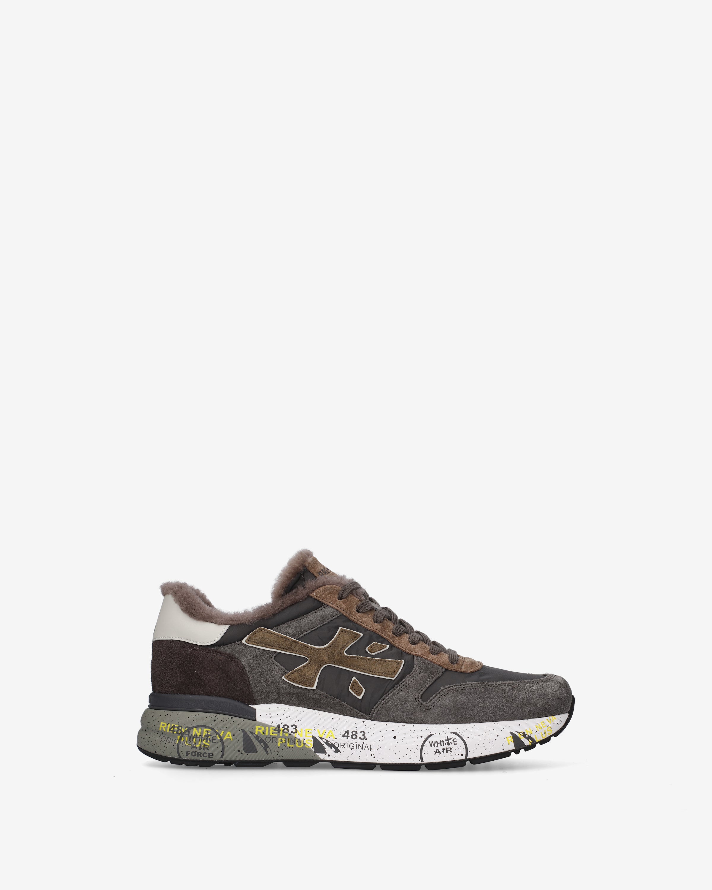 premiata-mick-8432m-sneaker-herren-braun-schwarz-suede image 1