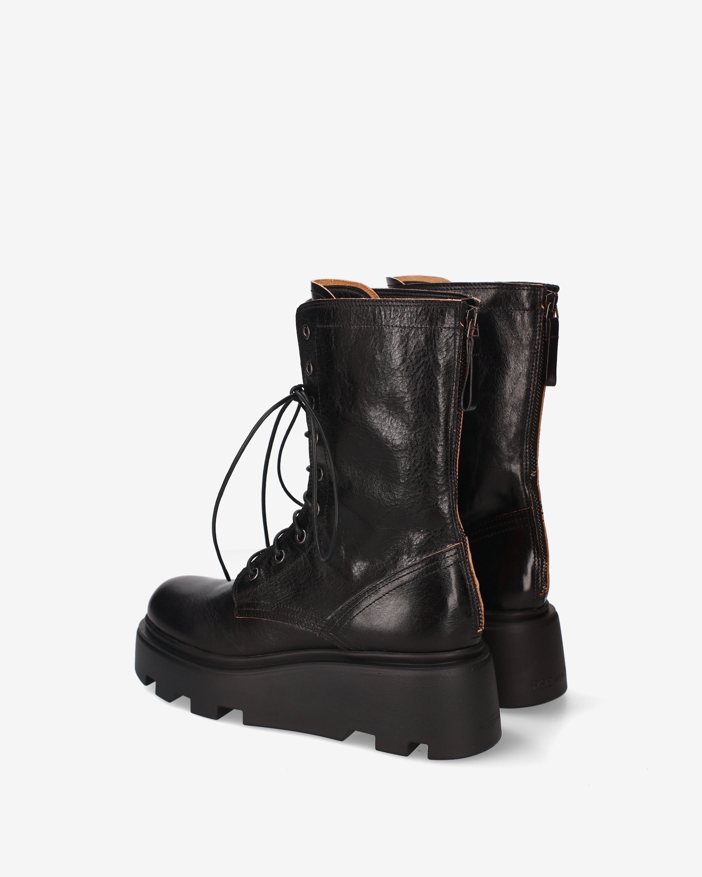 premiata-anfibi-platform-stiefel-damen-schwarz-leder image 5