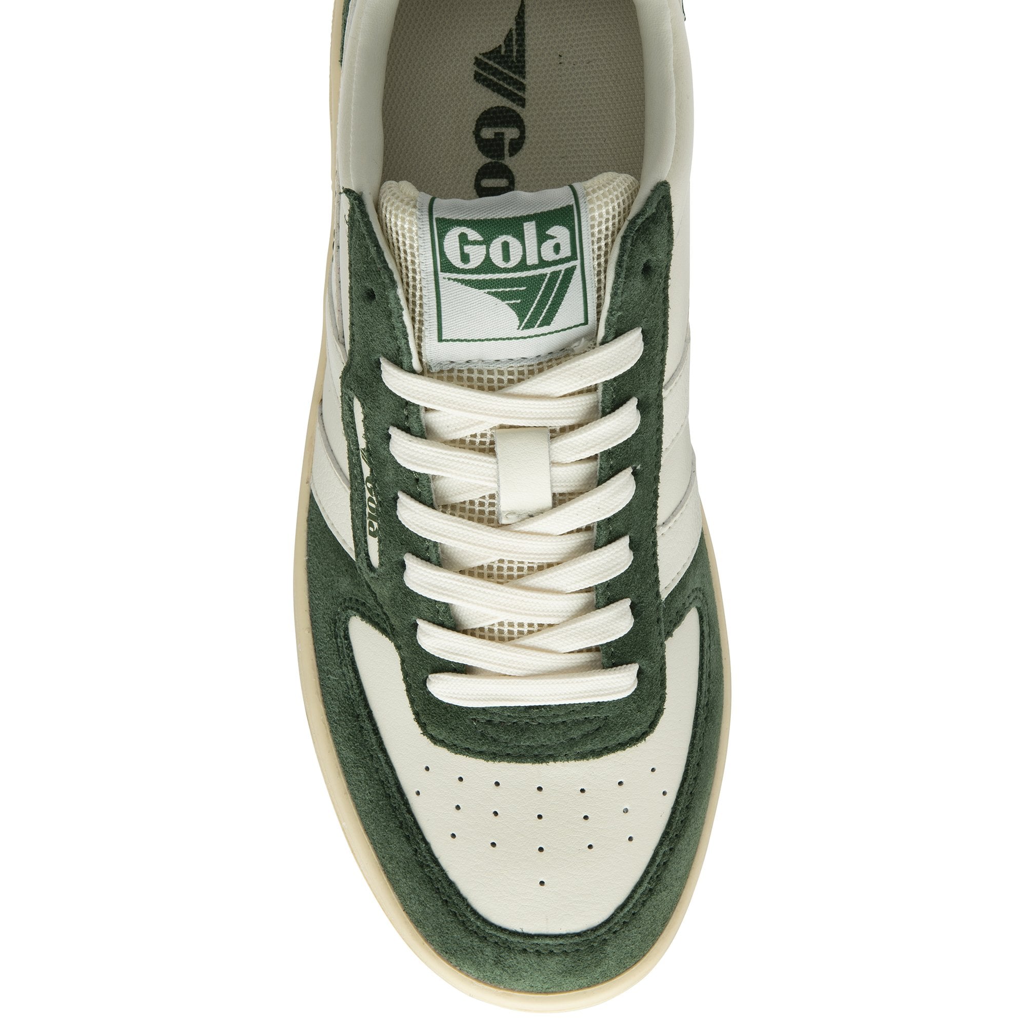 gola-hawk-89-damen-sneaker-retro-court-sneaker-mit-gr-nen-wildleder-akzenten image 5