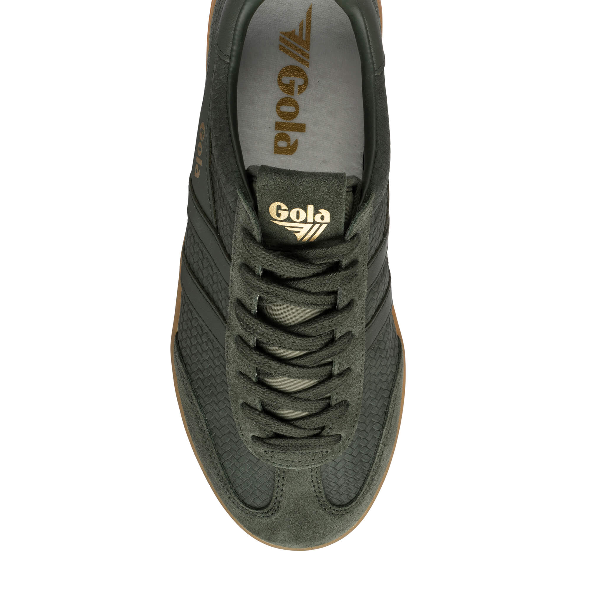 gola-cyclone-marque-herren-trainer-dunkelkhaki-wildleder-gum-sohle image 5