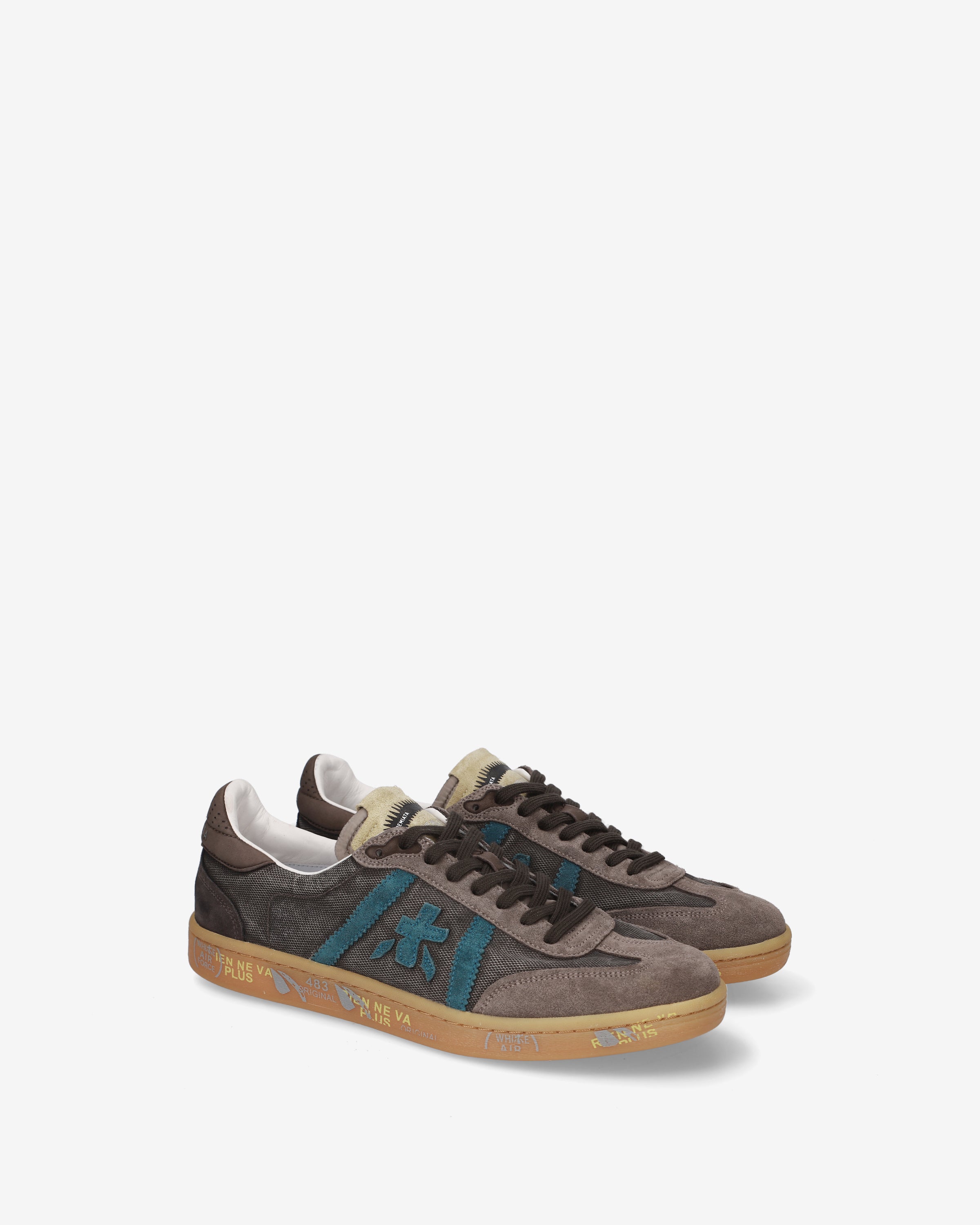 premiata-bonnie-8587-sneaker-herren-taupe-brown-petrolio image 2