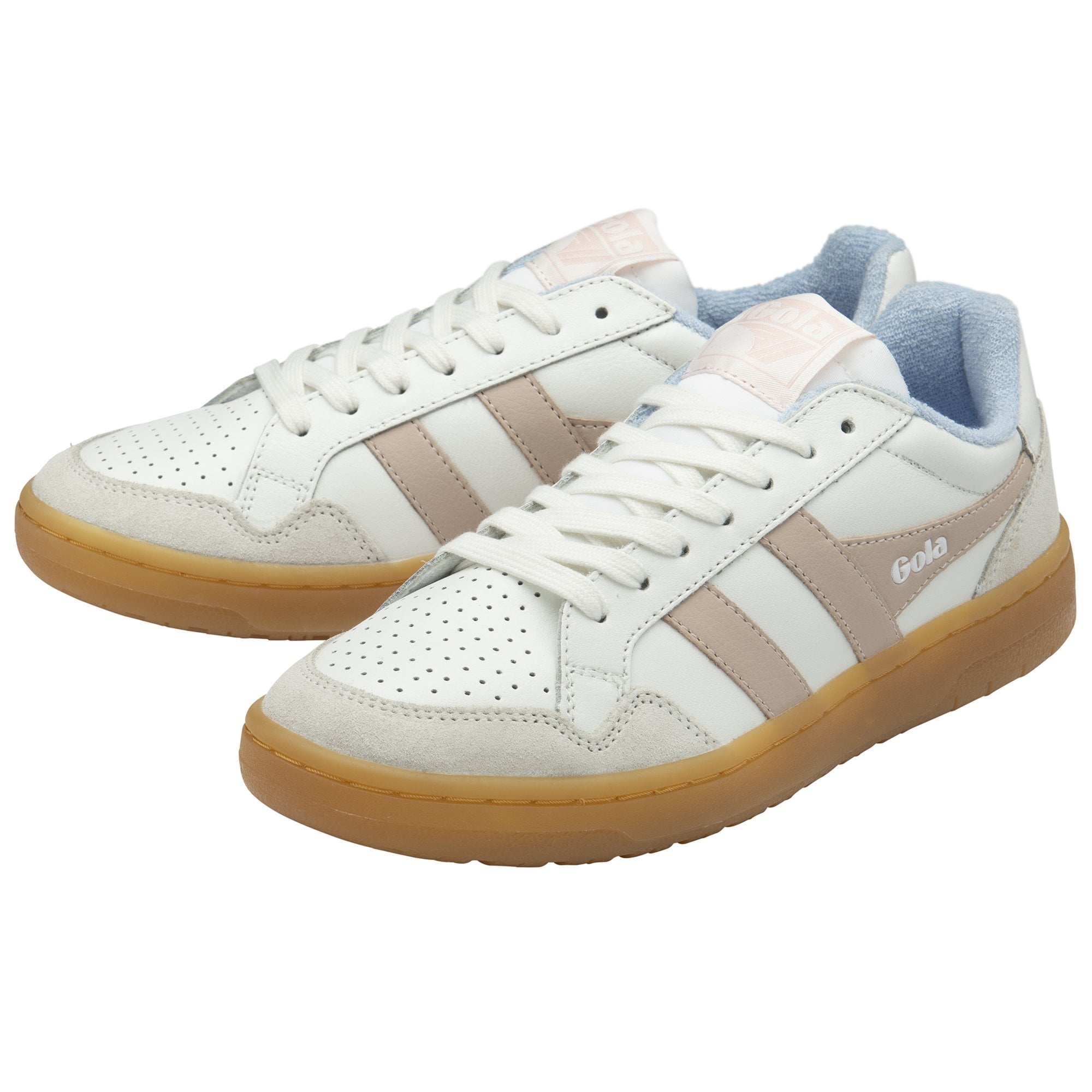 gola-eagle-86-damen-court-sneaker-leder-wei-rosa image 3