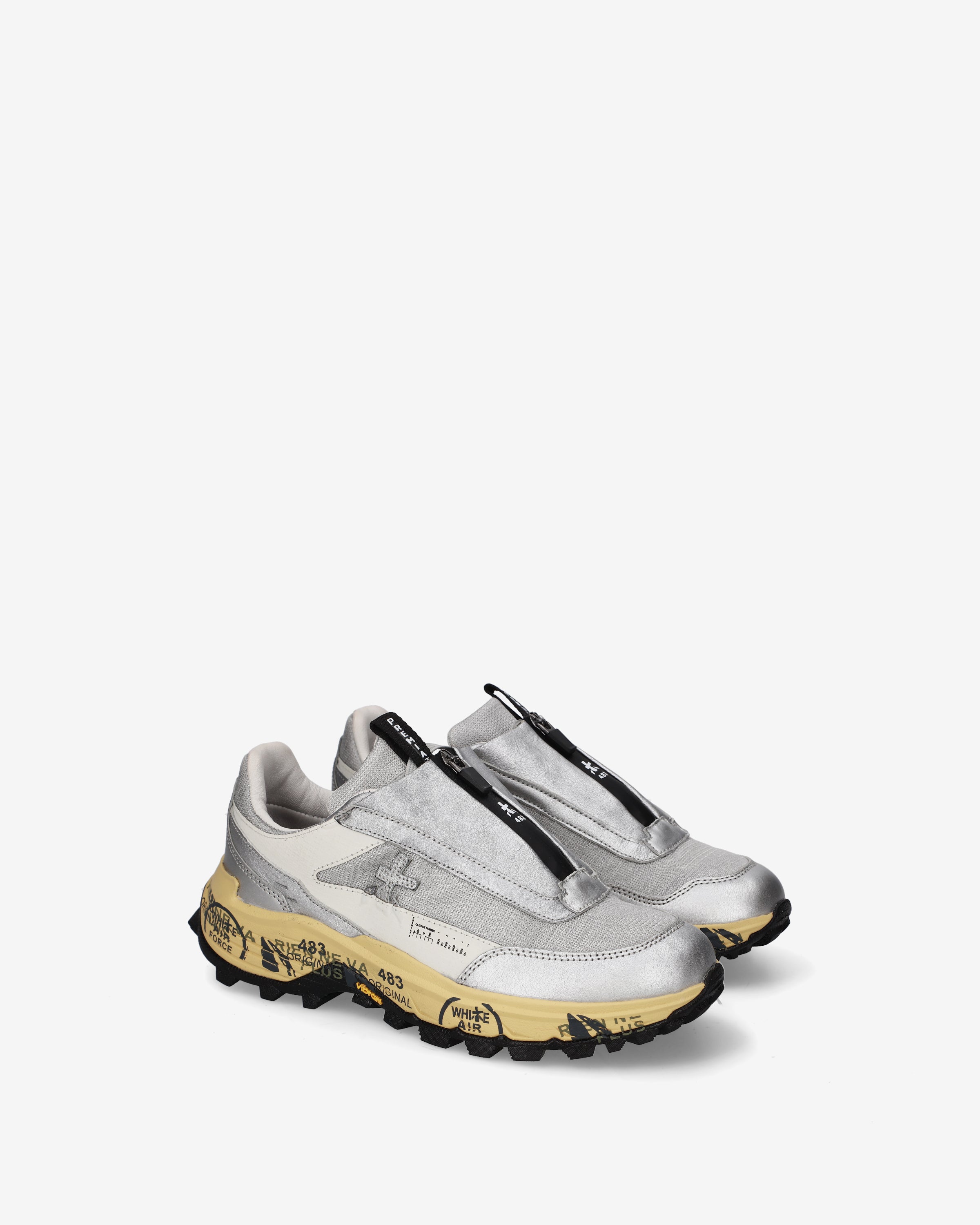 premiata-sciliard-499-sneaker-damen-silber-mit-front-zip image 2