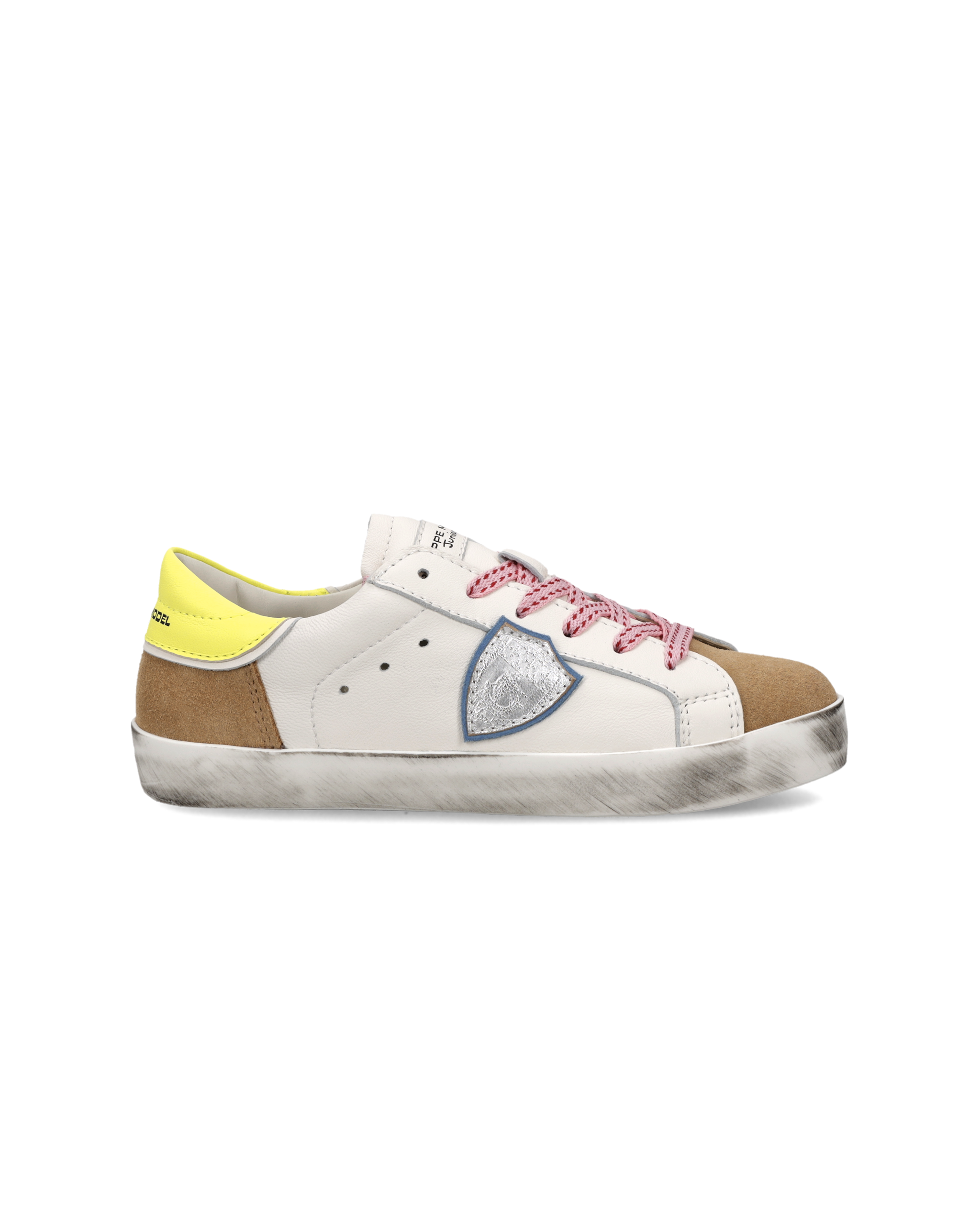 philippe-model-prsx-sneaker-kids-wei-cognac-neongelb image 1