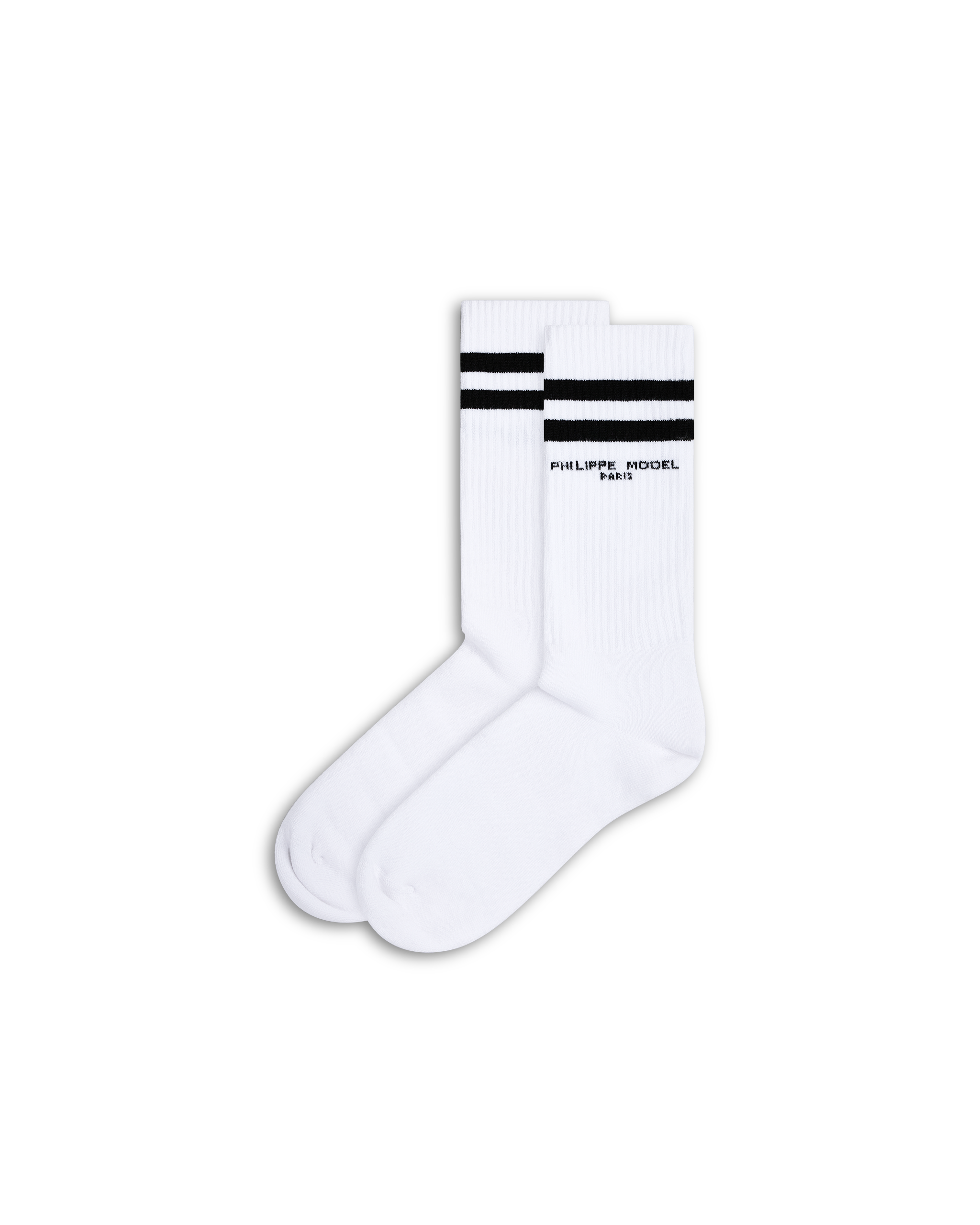philippe-model-baumwoll-socken-unisex-wei-schwarz image 1