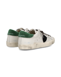 philippe-model-prsx-herren-sneaker-wei-flaschengr-n-glattleder-einsatz image 2