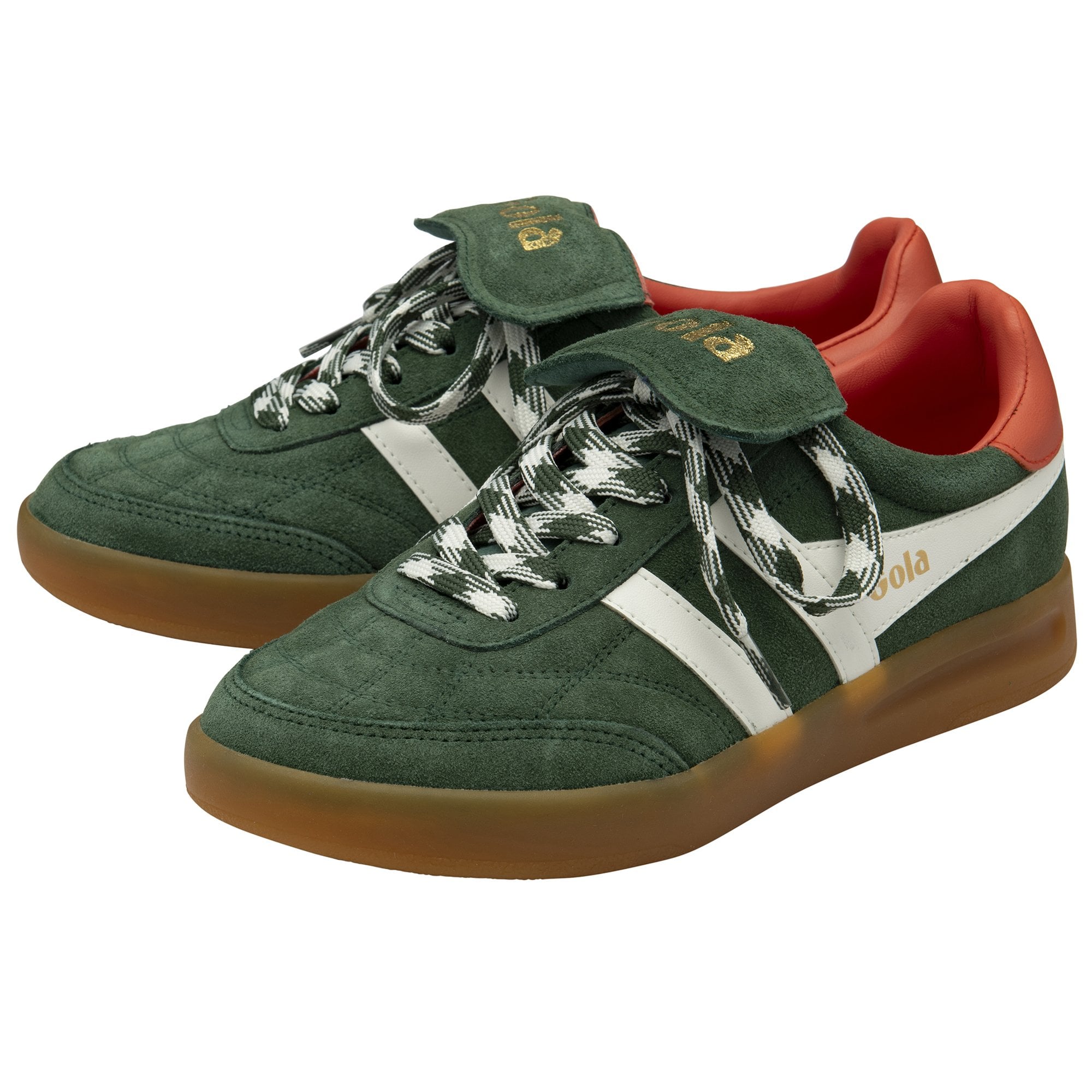gola-stadia-86-damen-sneaker-evergreen-wildleder-mit-karo-schn-rsenkeln image 3
