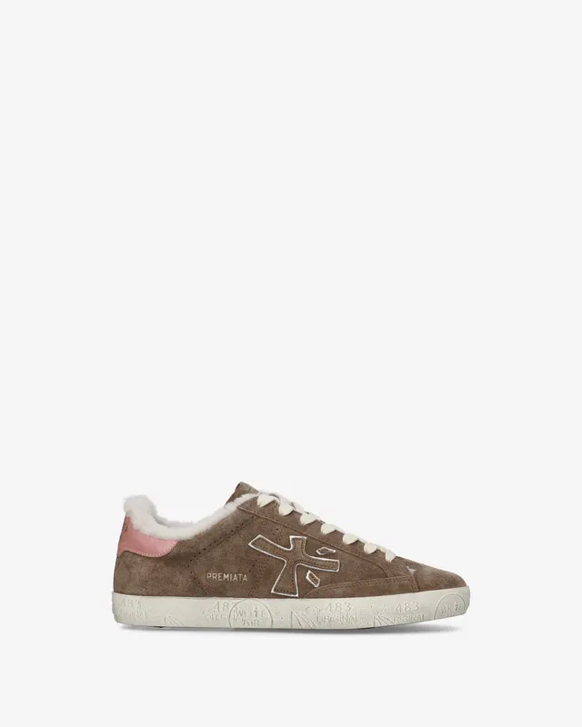 premiata-stevend-8485m-damen-sneaker-braun-suede-rosa image 1