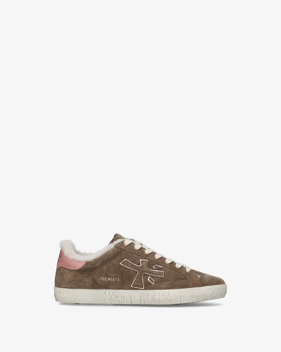 premiata-stevend-8485m-damen-sneaker-braun-suede-rosa image 1