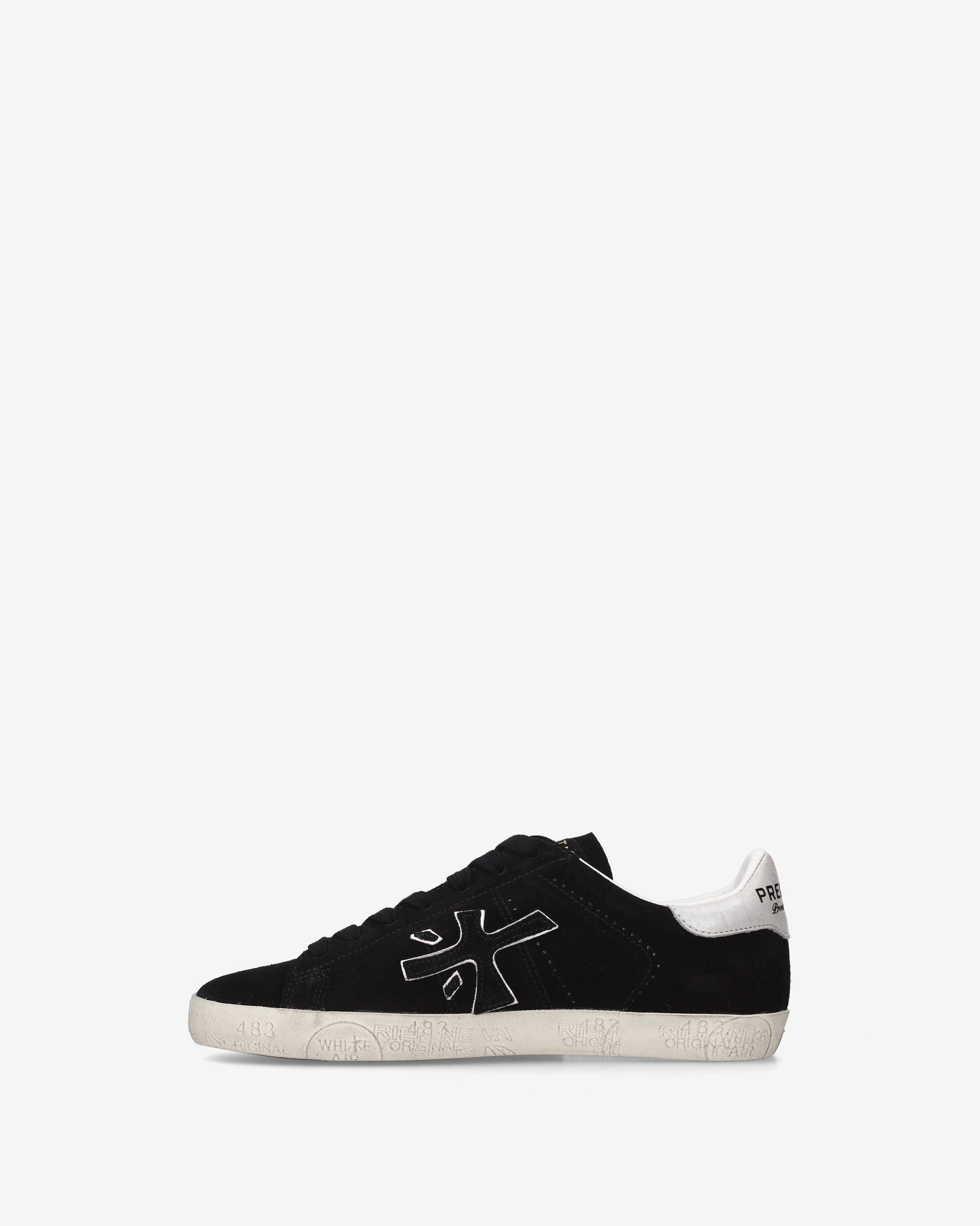 premiata-stevend-8487-damen-sneaker-schwarz-wei-suede-mit-kontrast-details image 3