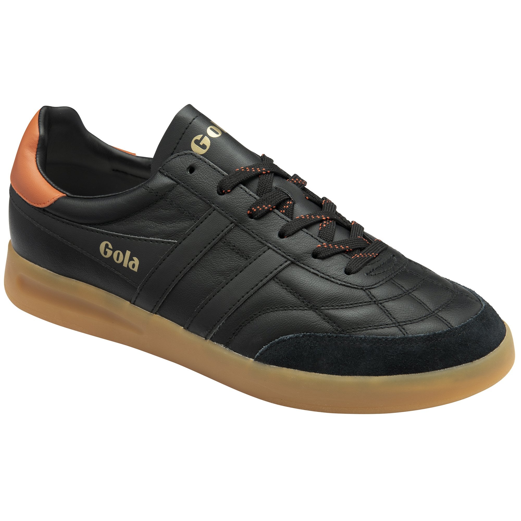 gola-stadia-herren-ledersneaker-schwarz-orange image 2