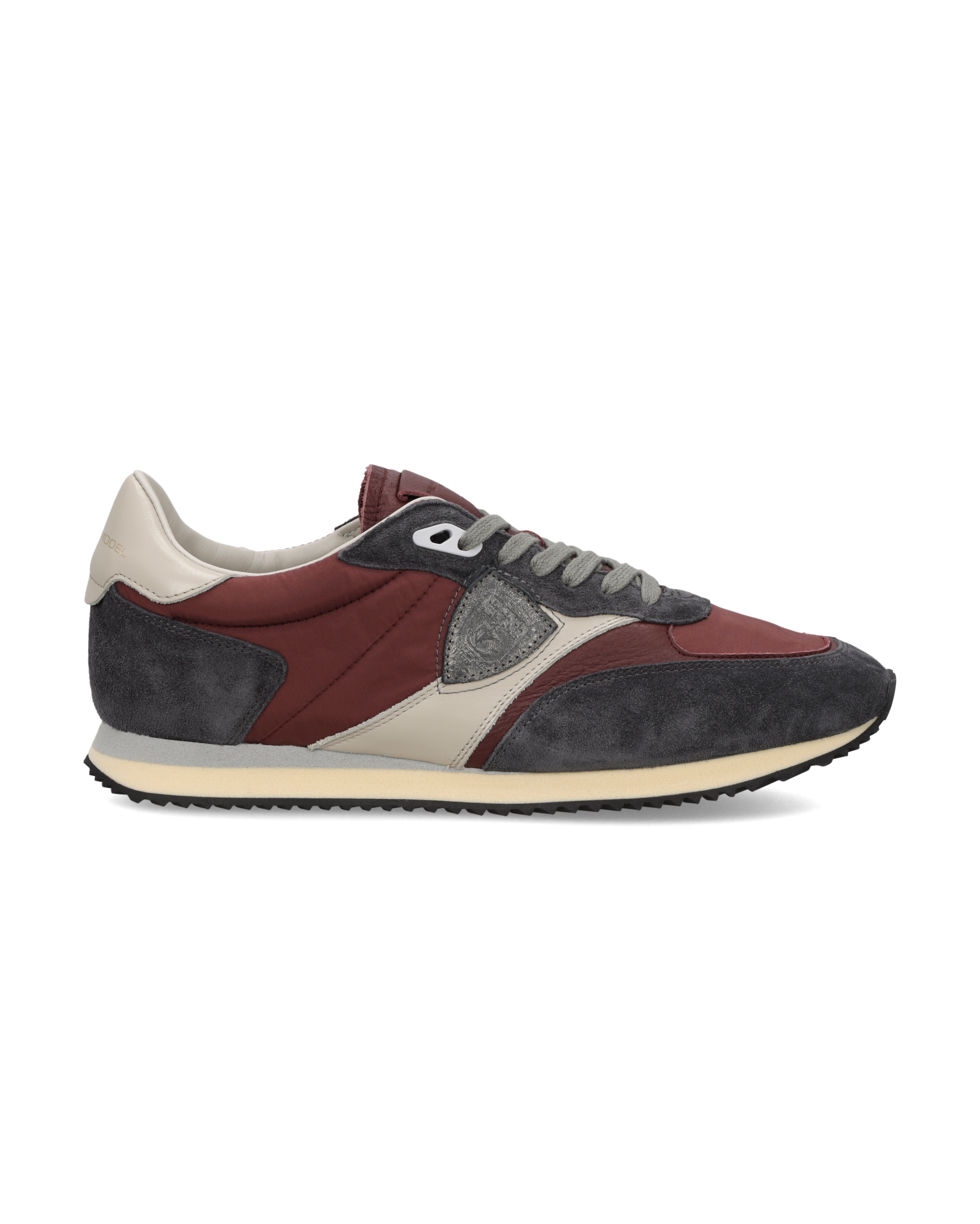 philippe-model-blville-herren-sneaker-grau-bordeaux-ivoire image 1