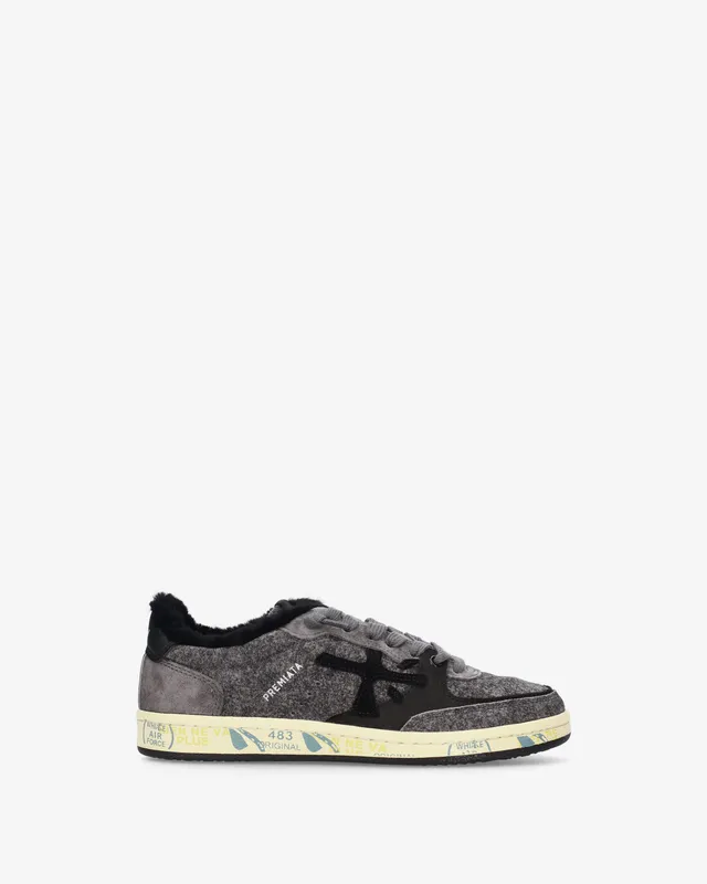 premiata-bskt-clayd-8713m-sneaker-grey-suede-used-look image 1