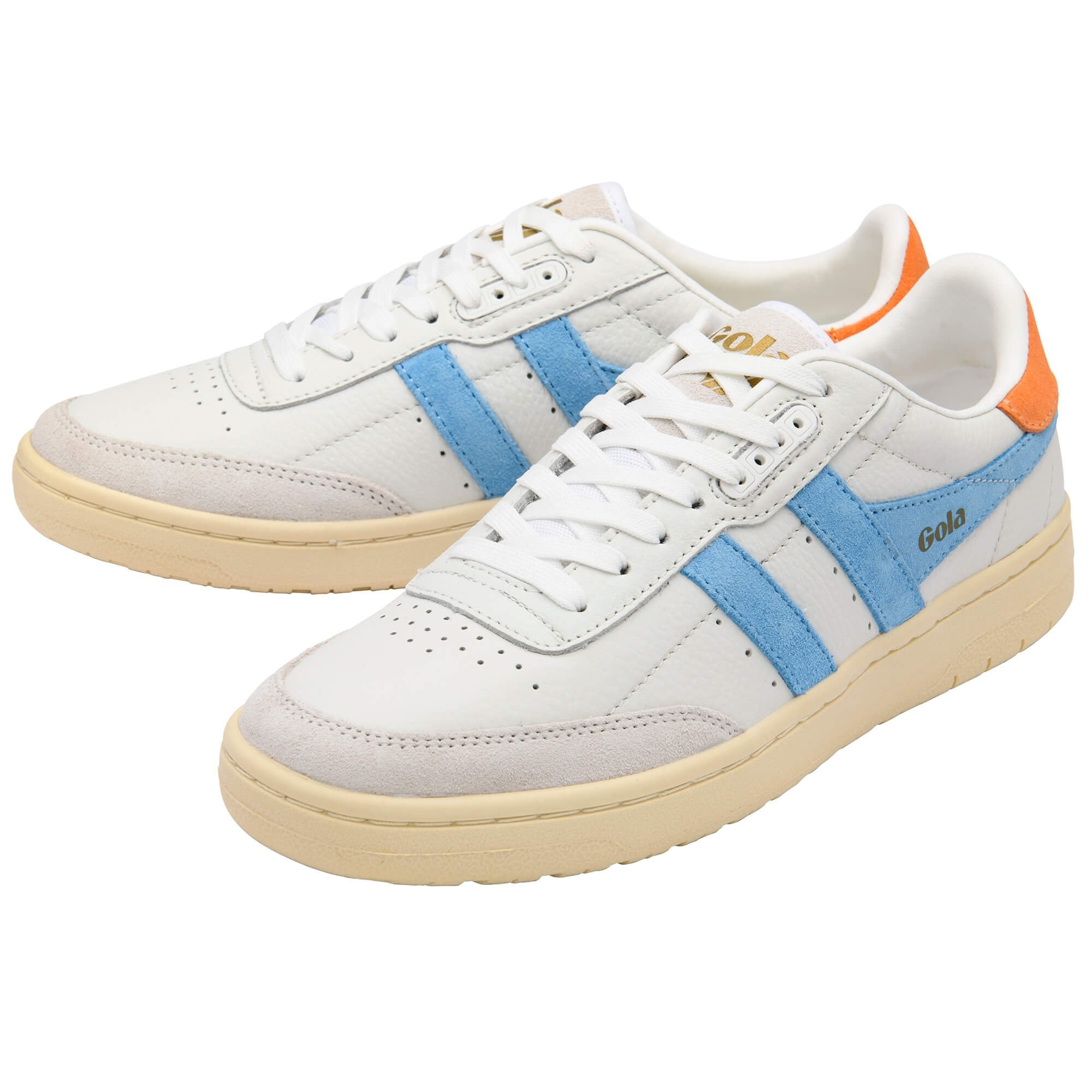 gola-falcon-damen-sneaker-wei-leder-seeblau-aprikose image 3
