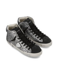 philippe-model-prsx-high-damen-sneaker-pailletten-schwarz-silber image 4
