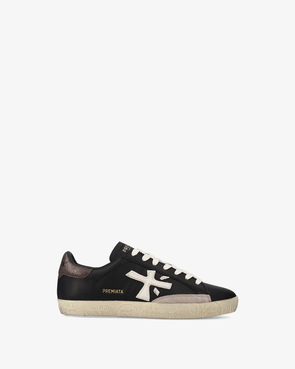 premiata-stevend-7603-sneaker-leder-suede-schwarz-panna-bronze image 1