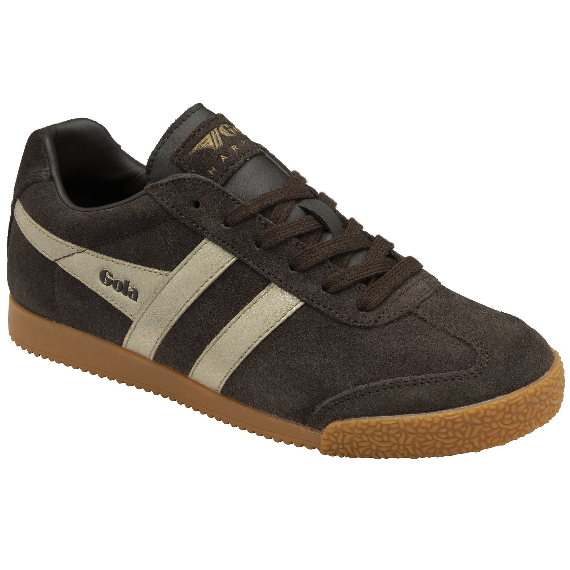 gola-harrier-damen-sneaker-mokka-wildleder-gold-mirror image 2