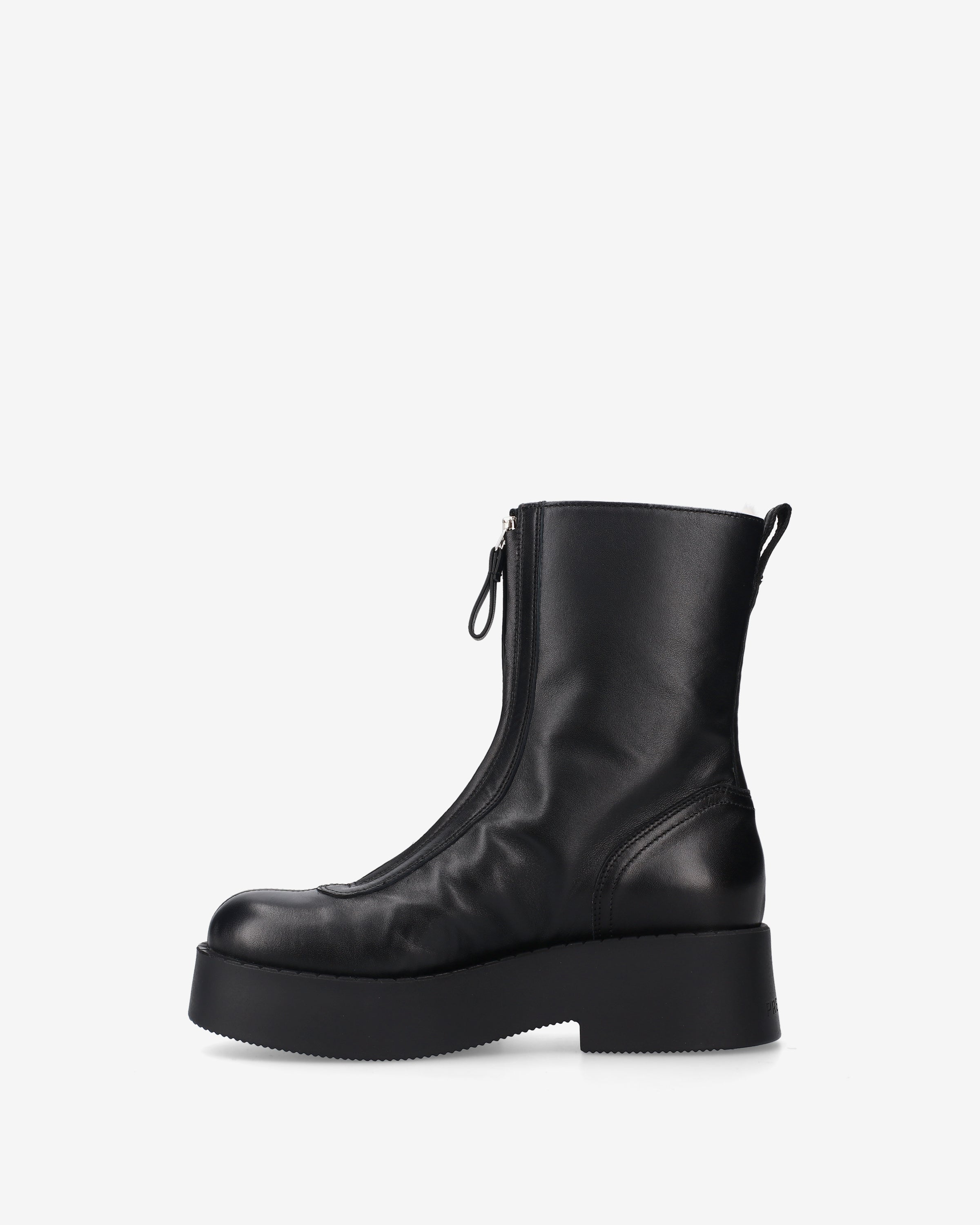 premiata-stivaletti-pelle-nera-montone-damen-platform-stiefel image 3
