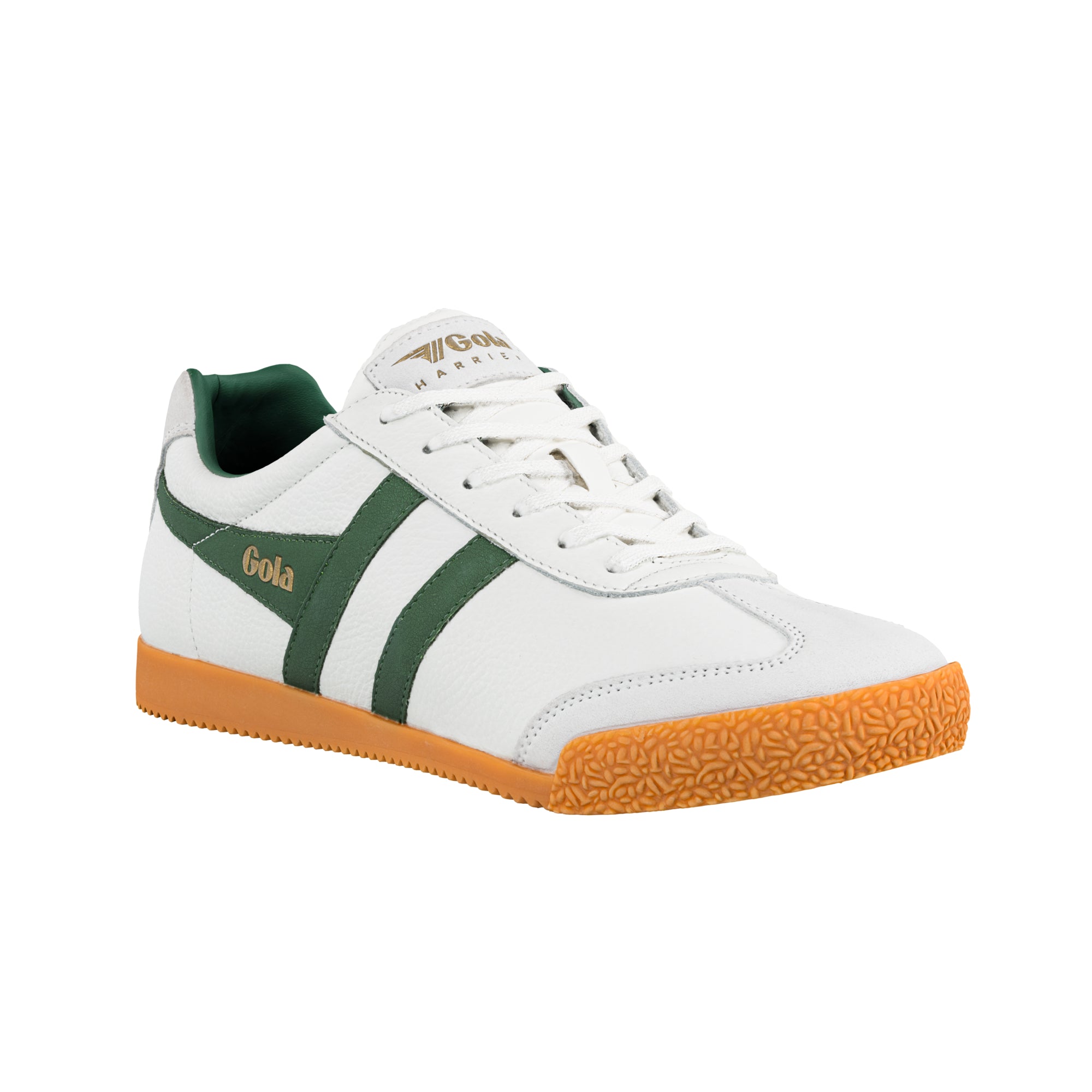 gola-harrier-herren-sneaker-wei-gr-n-leder-klassiker image 2