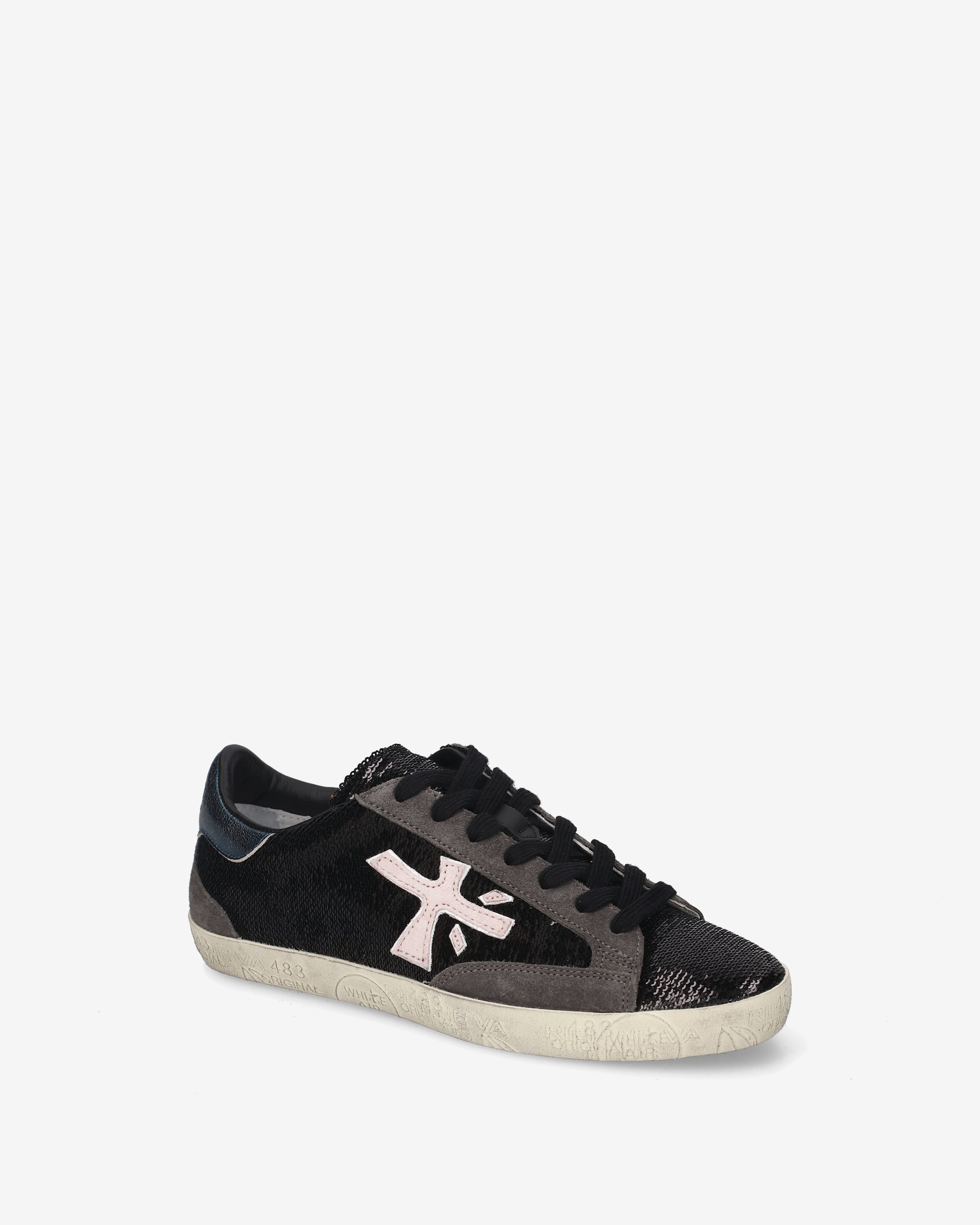 premiata-stevend-8496-sneaker-damen-schwarz-pailletten-suede image 4