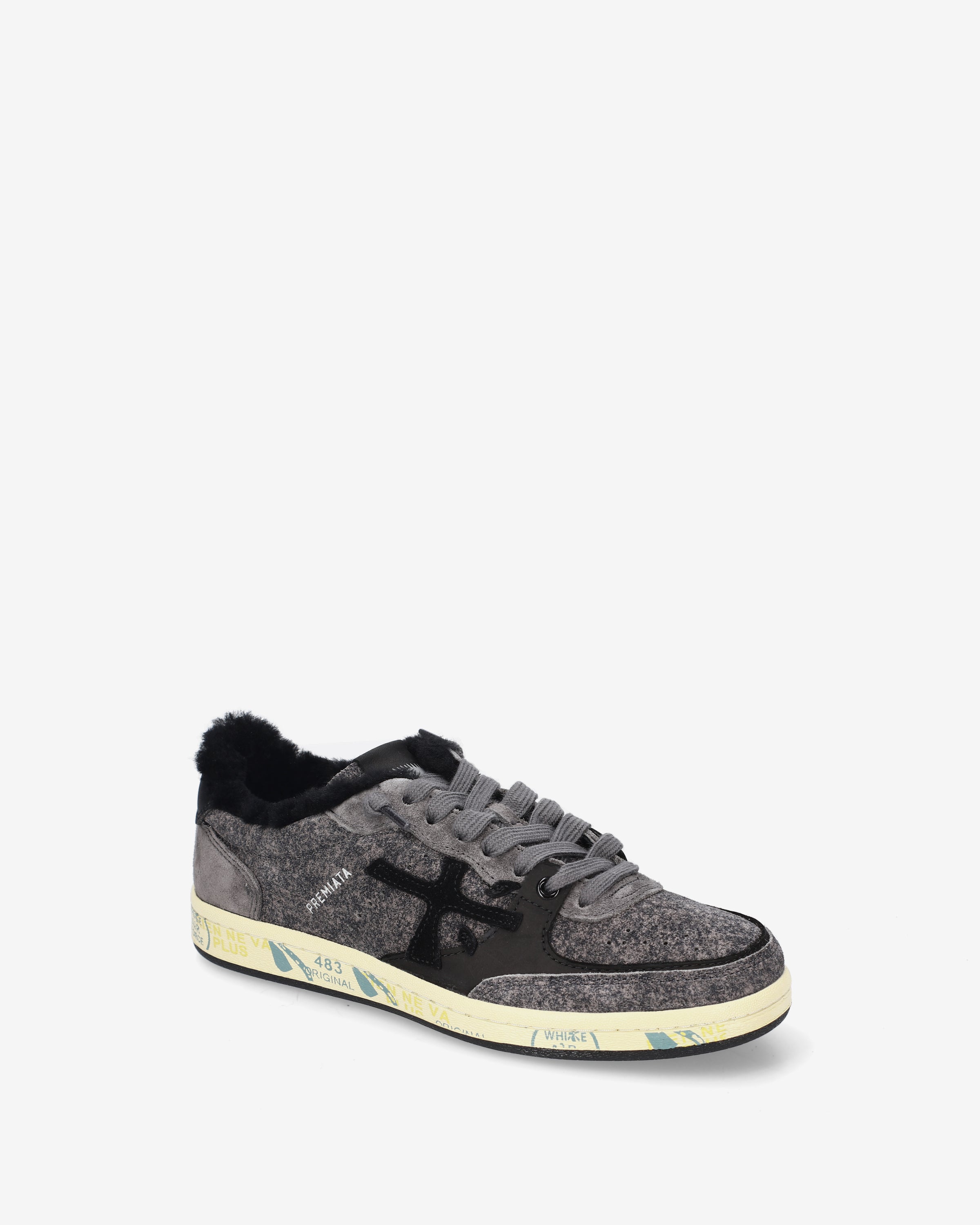 premiata-bskt-clayd-8713m-sneaker-grey-suede-used-look image 4