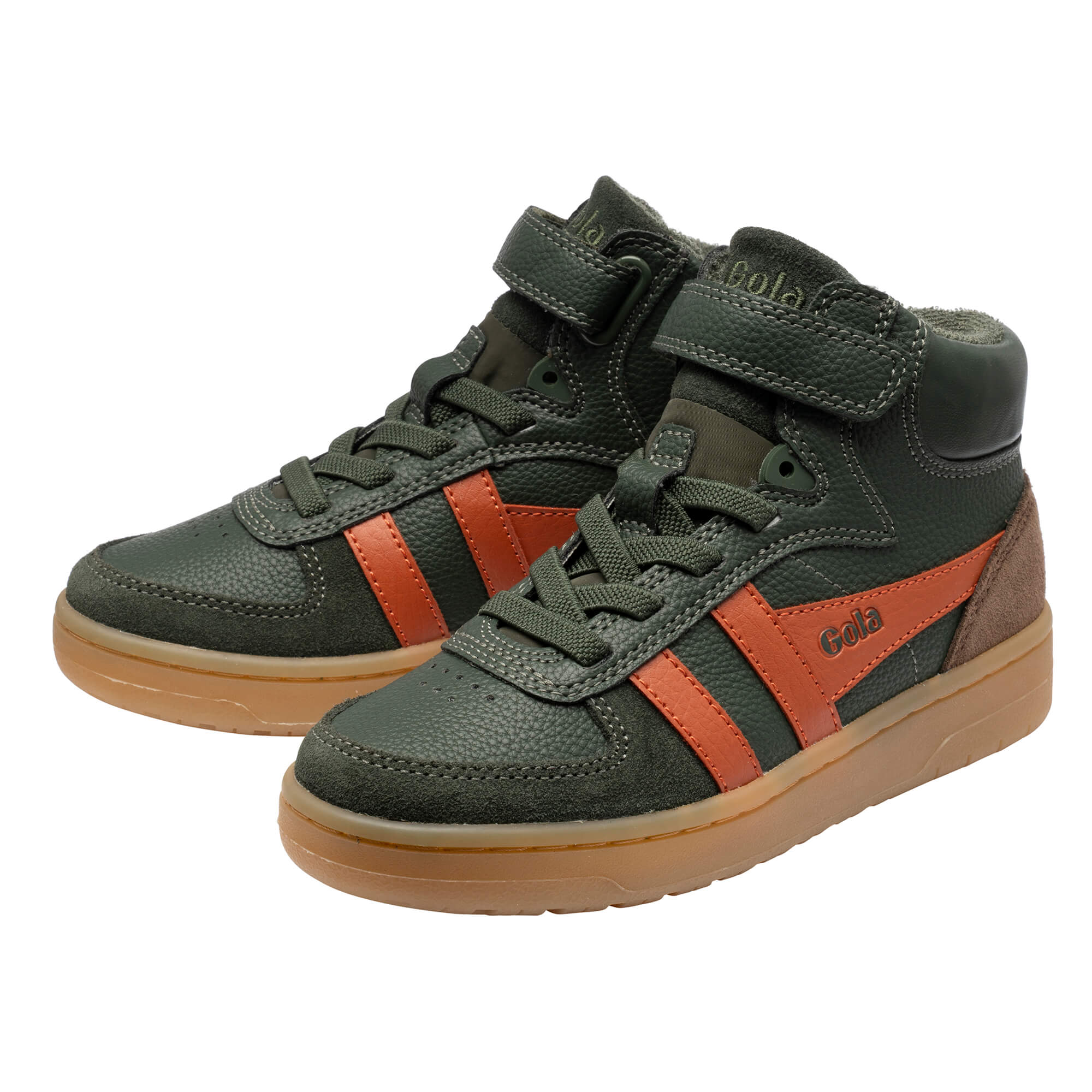 gola-talon-kinder-high-top-sneaker-dunkelkhaki-orange image 3