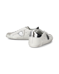 philippe-model-prsx-damen-low-sneaker-wei-silber-metallic-leder image 4